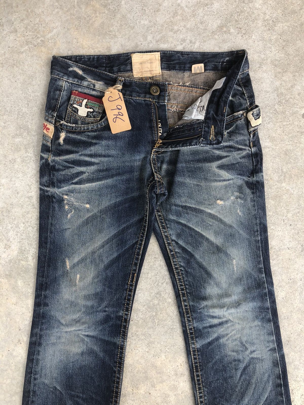 Japanese Brand Rare Yoshitomo Nara Lolita Dog Distressed Jeans Size US 33 - 3 Thumbnail