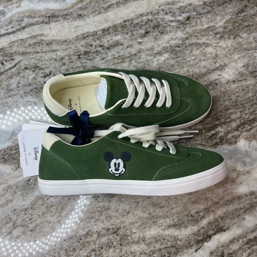 Disney Janie and Jack x Disney, Ivy Green Disney Mickey Mouse Suede Size US 4 / IT 34 - 2 Thumbnail
