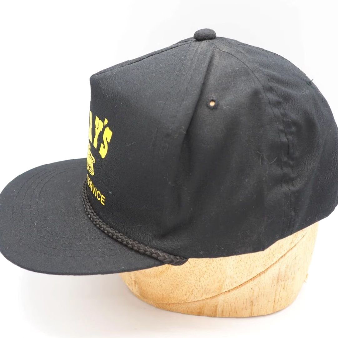 Vintage VINTAGE Snapback Trucker Hat Mens 1980s Gray's Towing Service Black Adjustable Cap Size ONE SIZE - 2 Thumbnail