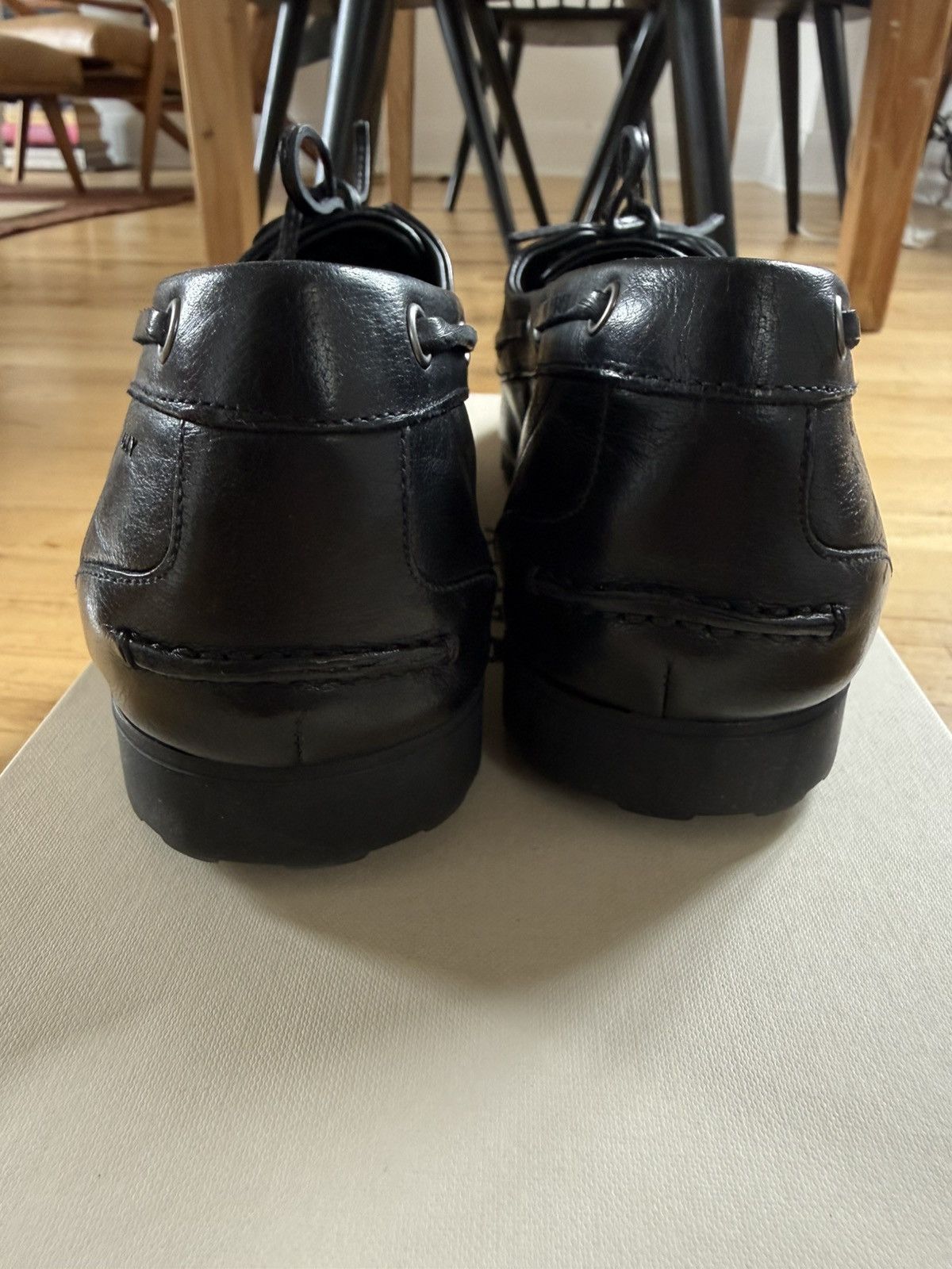 Bally Bally Plume Moccasin Loafer Boat Shoe in Black Leather Size US 7 / EU 40 - 9 Thumbnail