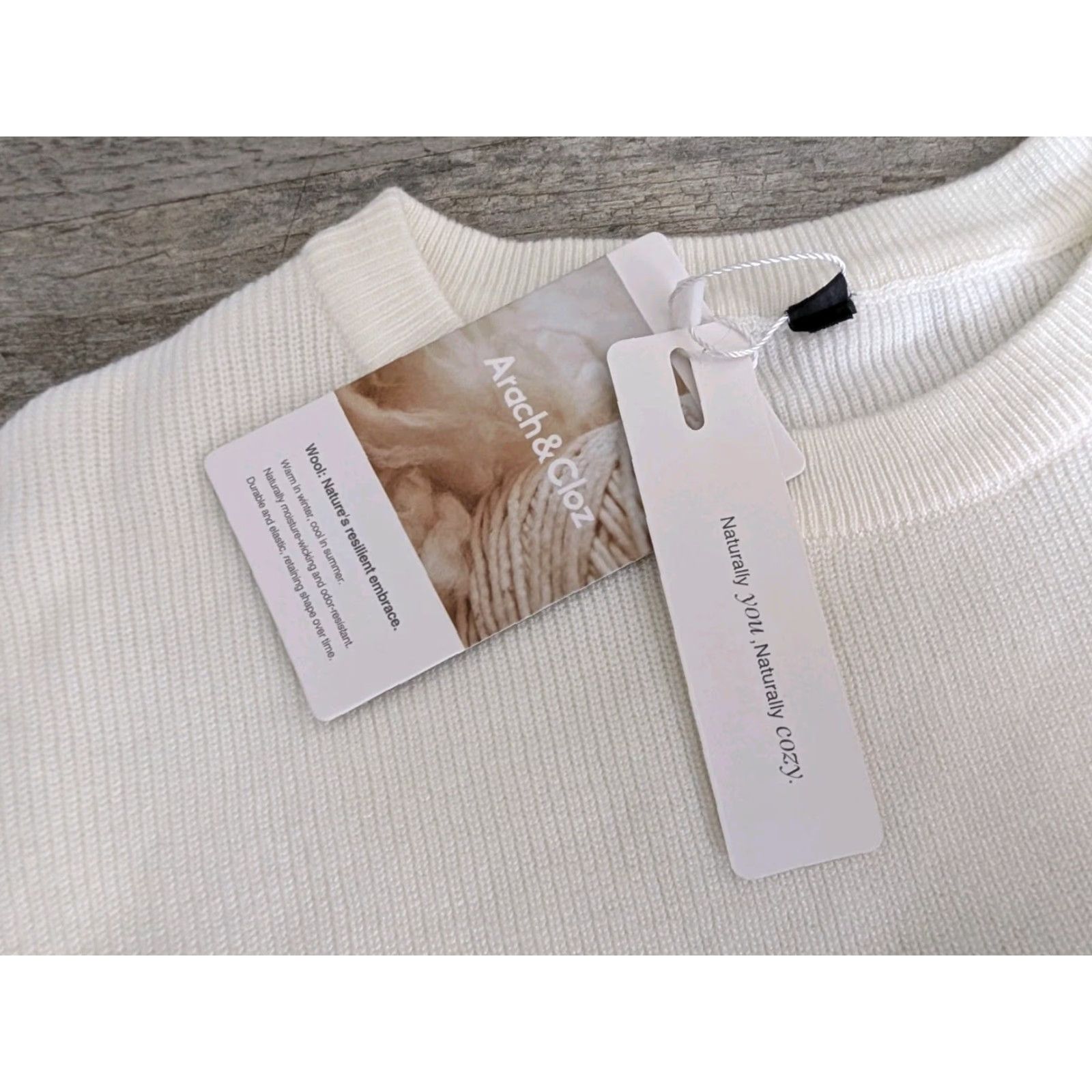 Vintage NWT Arach & Cloz Men’s Sweater White Size Medium Wool Blend Crew Neck Long Sleeve Pullover Knit Solid Size US M / EU 48-50 / 2 - 7 Thumbnail
