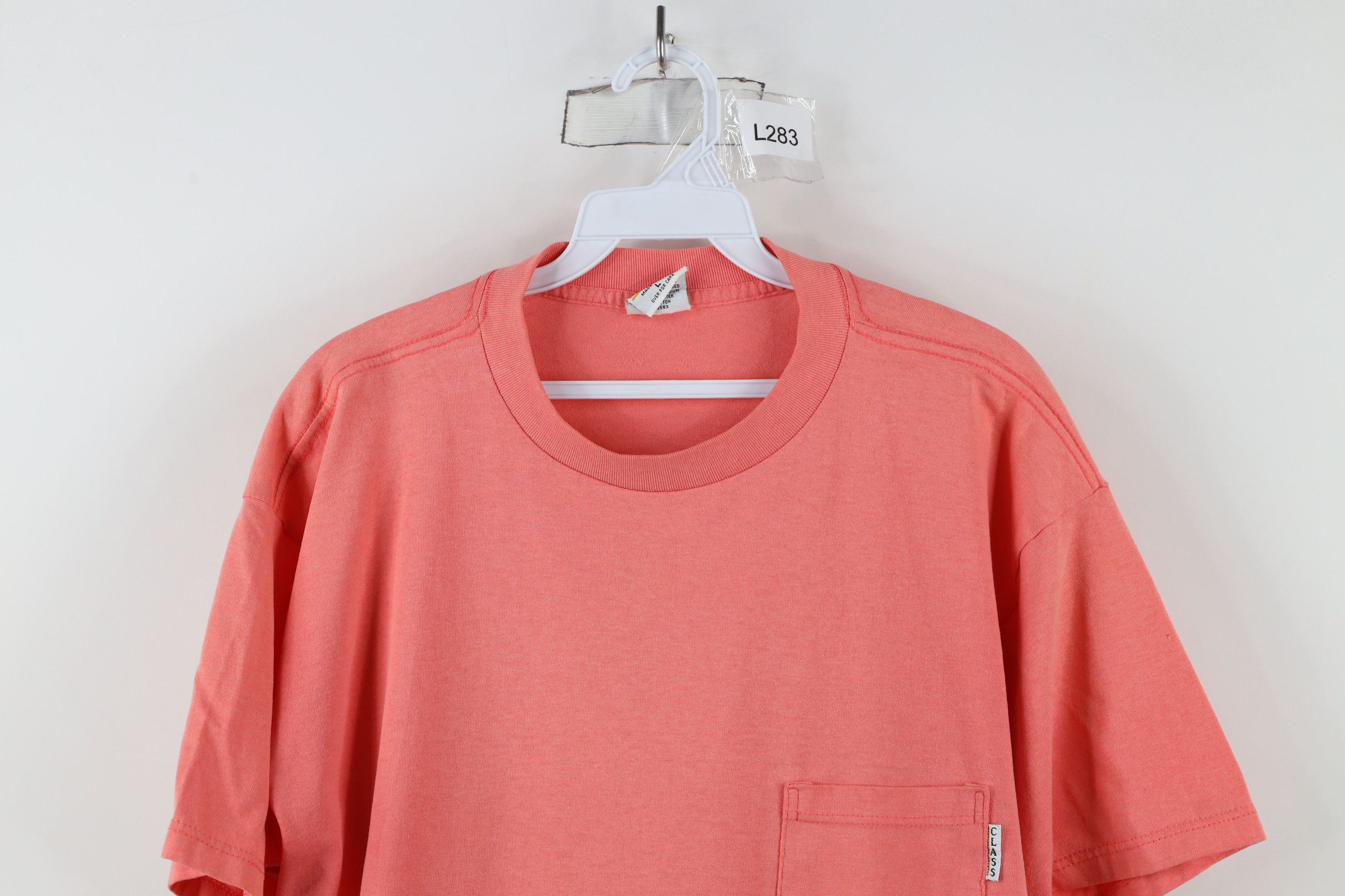 Vintage Vintage 90s Streetwear Cotton Pocket T-Shirt Pink USA Size L / US 10 / IT 46 - 2 Thumbnail
