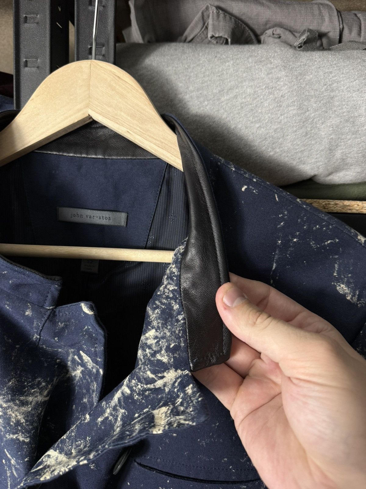 John Varvatos John Varvatos Archival Art Blazer Indigo Paint Splatter Rare Size US L / EU 52-54 / 3 - 9 Thumbnail