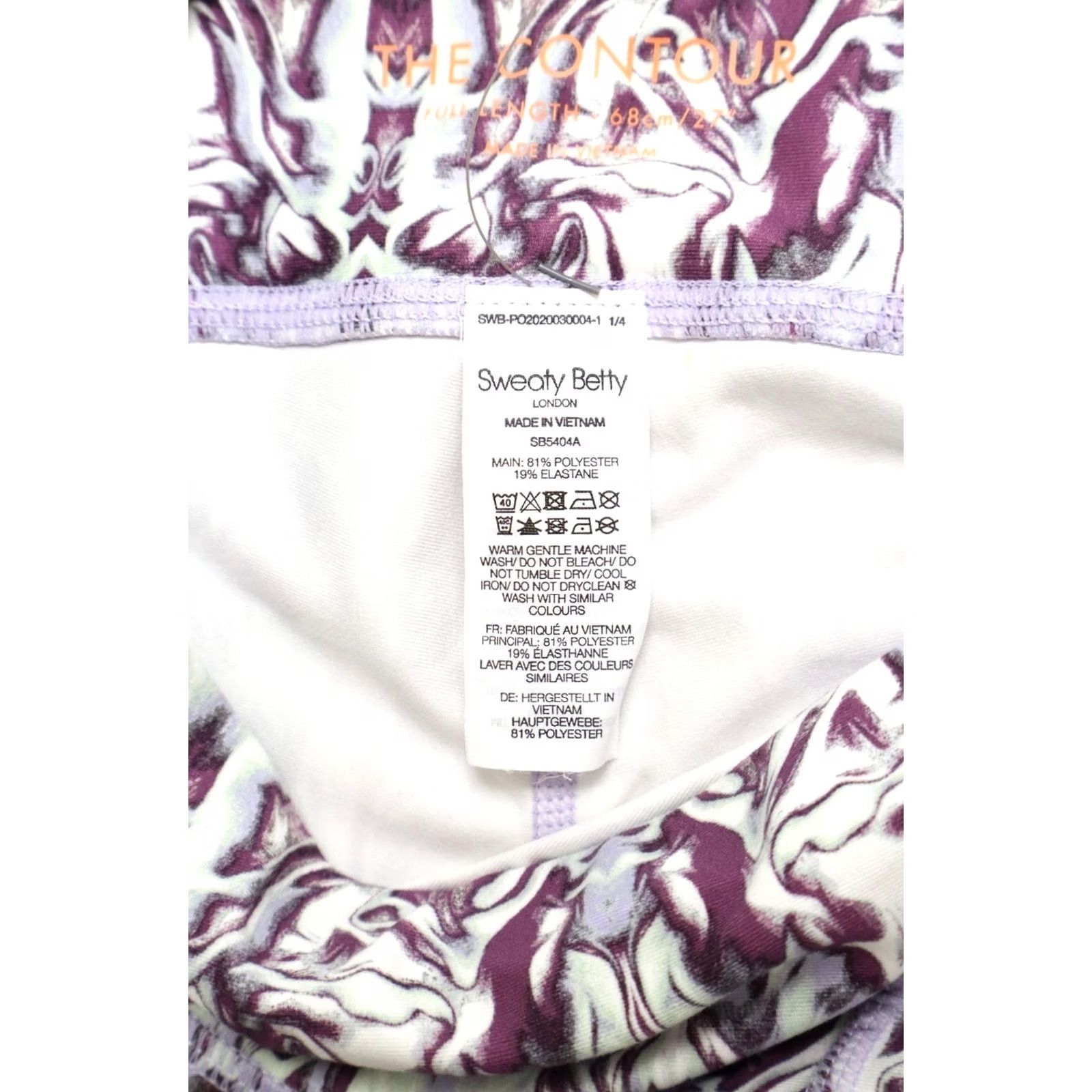 Sweaty Betty SWEATY BETTY Contour Workout Leggings Women's SMALL Patterned Fitted Leggings Size 28" / US 6 / IT 42 - 8 Thumbnail