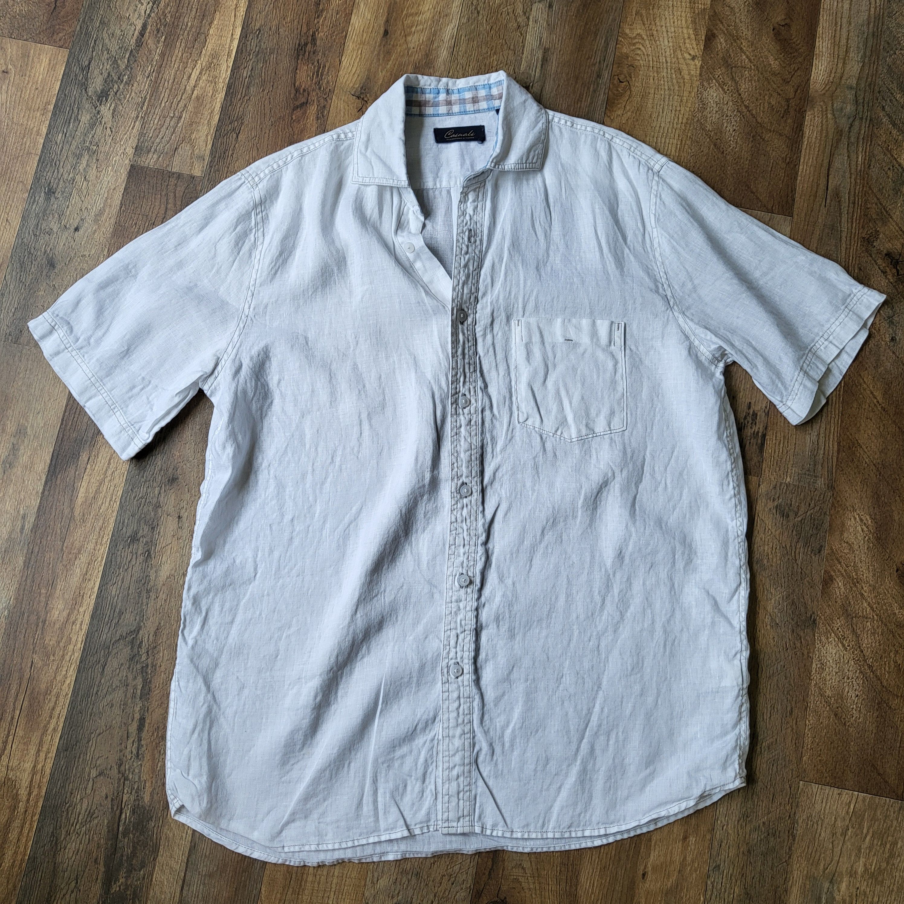 Roundtree & Yorke ROUNDTREE & YORKE Casual Linen Button Down Shirt Size US M / EU 48-50 / 2 - 1 Thumbnail