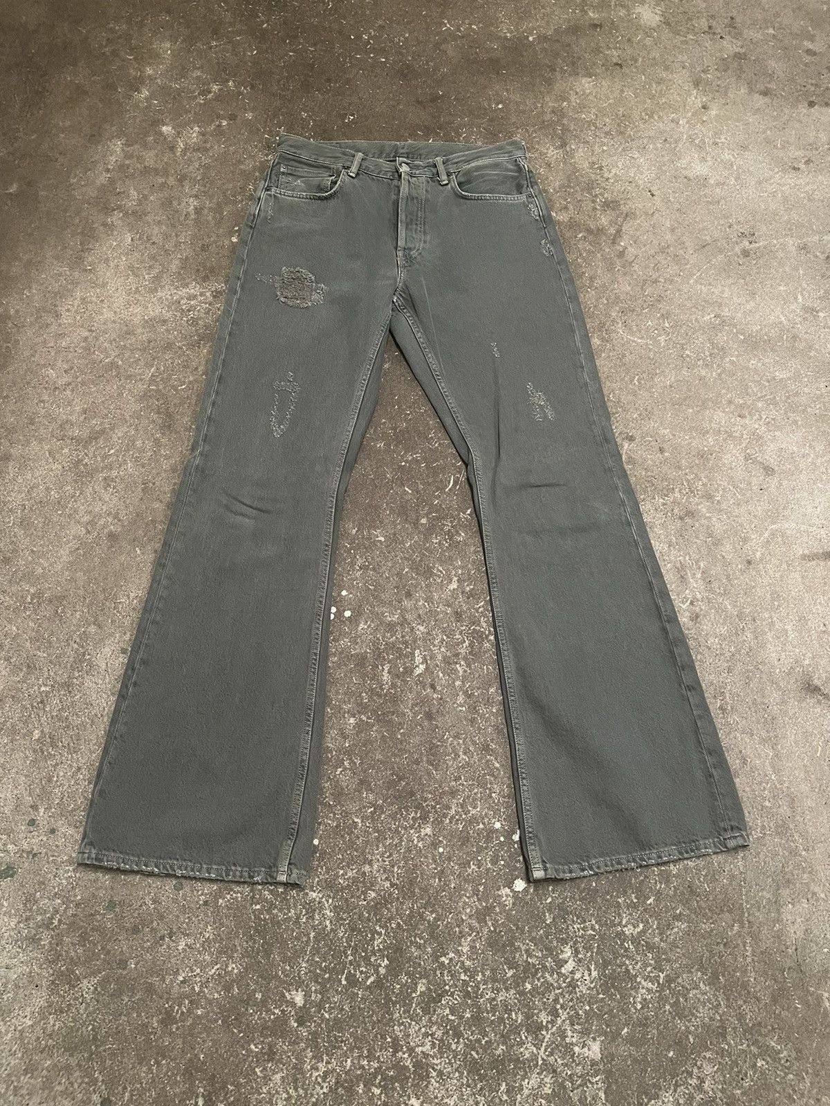 Pre-owned Acne Studios 1992m Flared Jeans In Grey