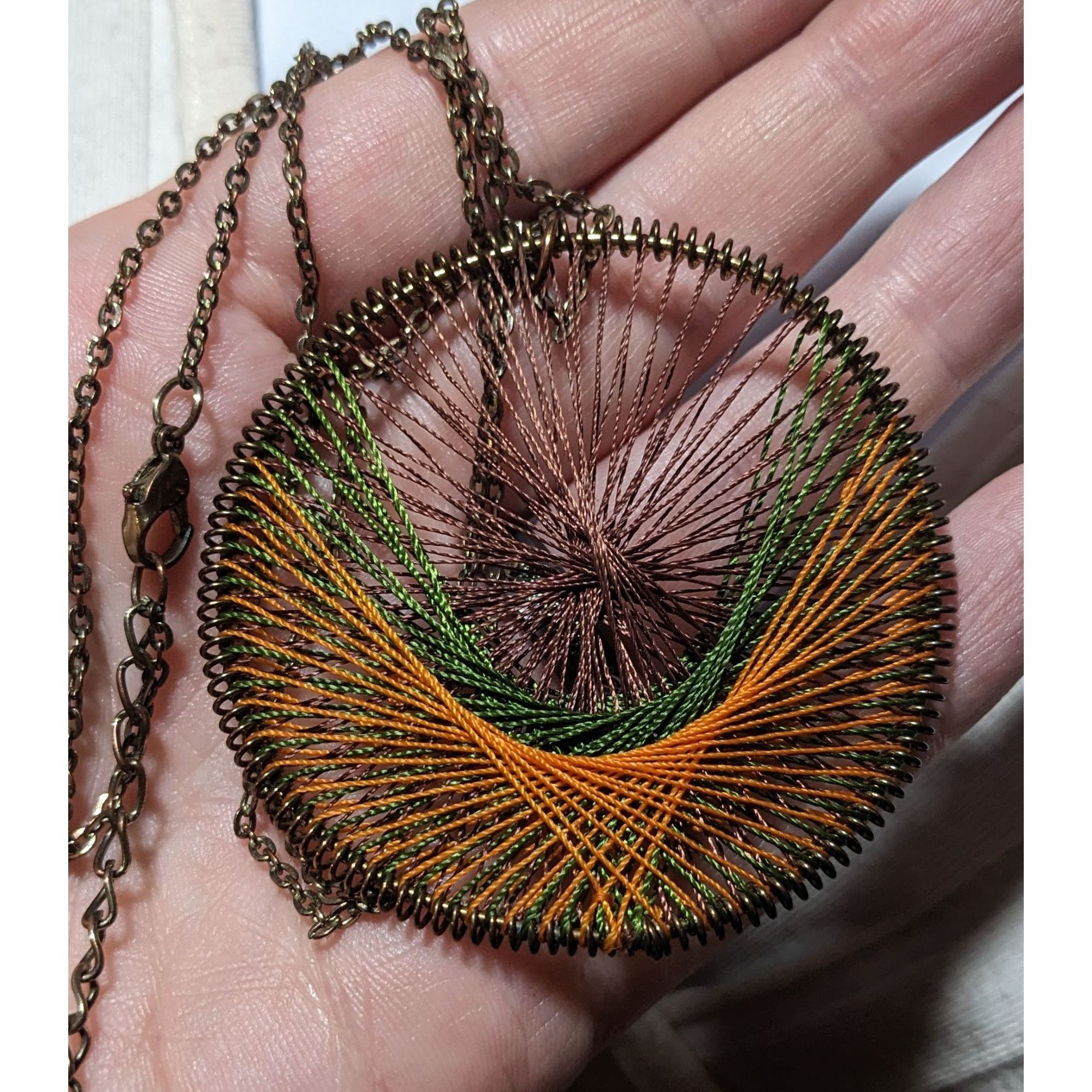 Other Earth Tone Macrame Threaded Pendant Necklace Size ONE SIZE - 7 Thumbnail