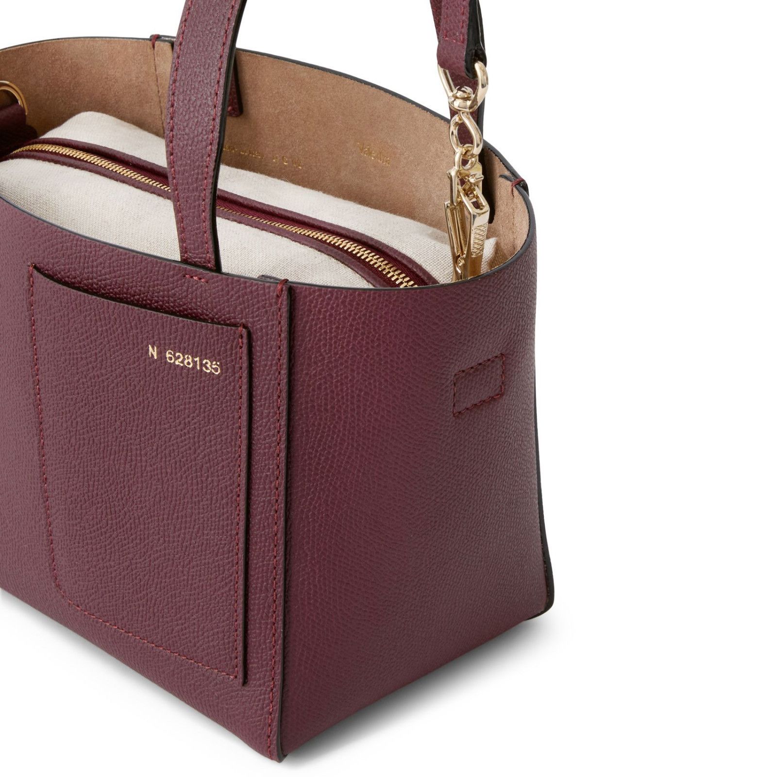Valextra VALEXTRA Bucket Mini Amaranto Leather Top Handle Bag New Size ONE SIZE - 3 Thumbnail