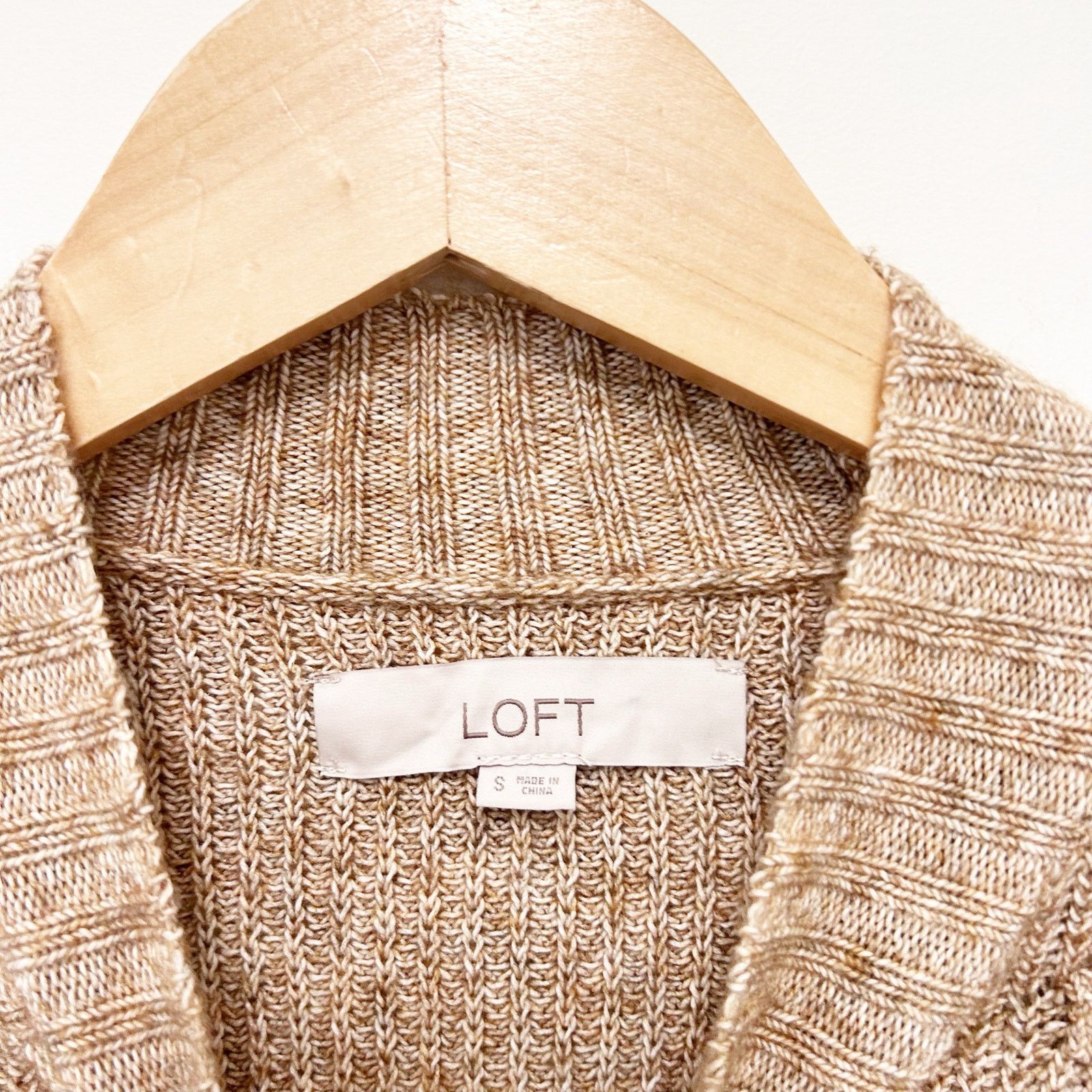 Loft Loft Tan Knit Wool Blend Sweater Dress Sz S Size S / US 4 / IT 40 - 3 Thumbnail