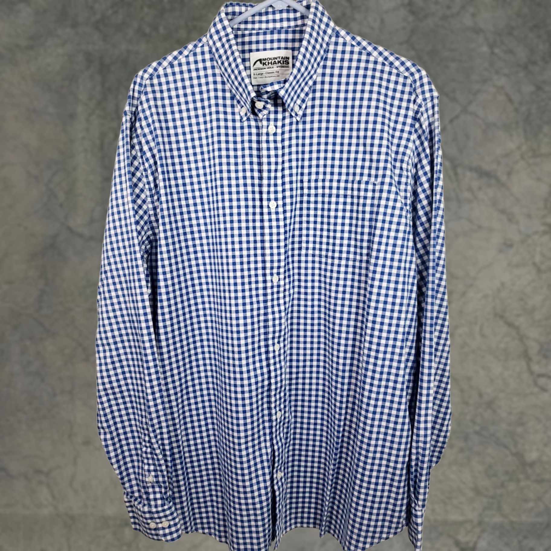 Mountain Khakis Mountain Khaki Button-Front Check Shirt Men XL Blue Long Sleeve Collared Size US XL / EU 56 / 4 - 1 Thumbnail