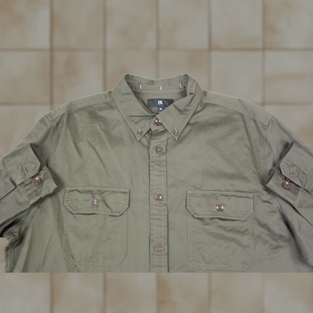Banana Republic Banana Republic Shirt Mens XL Green Linen Cotton Button-Up Long Sleeve Collared Jersey? Size US XL / EU 56 / 4 - 1 Thumbnail