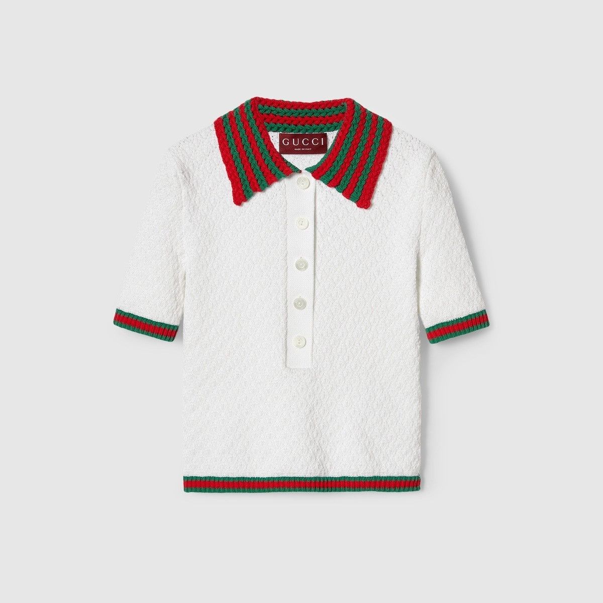 Gucci o1la5ras0526 Cotton Lace Polo T-Shirt in Multicolor Size S / US 4 / IT 40 - 1 Thumbnail