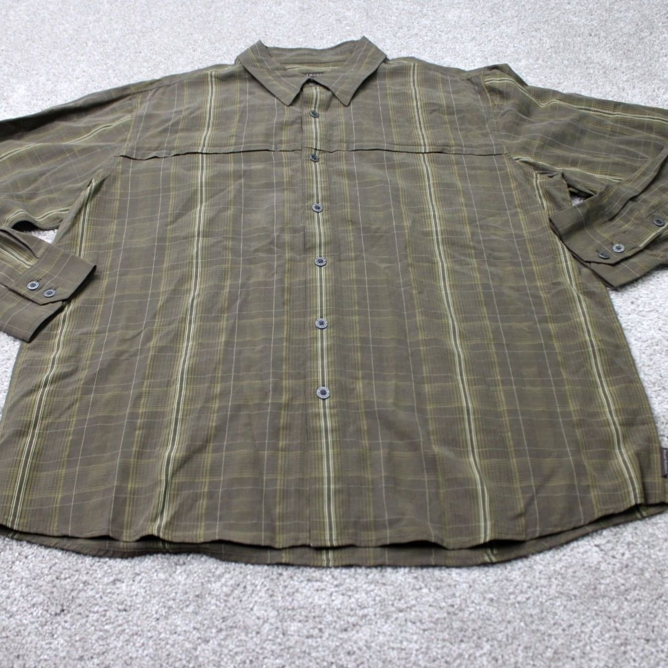 Royal Robbins Royal Robbins Shirt Mens Large Green Modal Rayon/Polyester Blend Long Sleeve Button-Up Collared Pocketed Plaid 83% Modal 17% Polyester Size US L / EU 52-54 / 3 - 3 Thumbnail