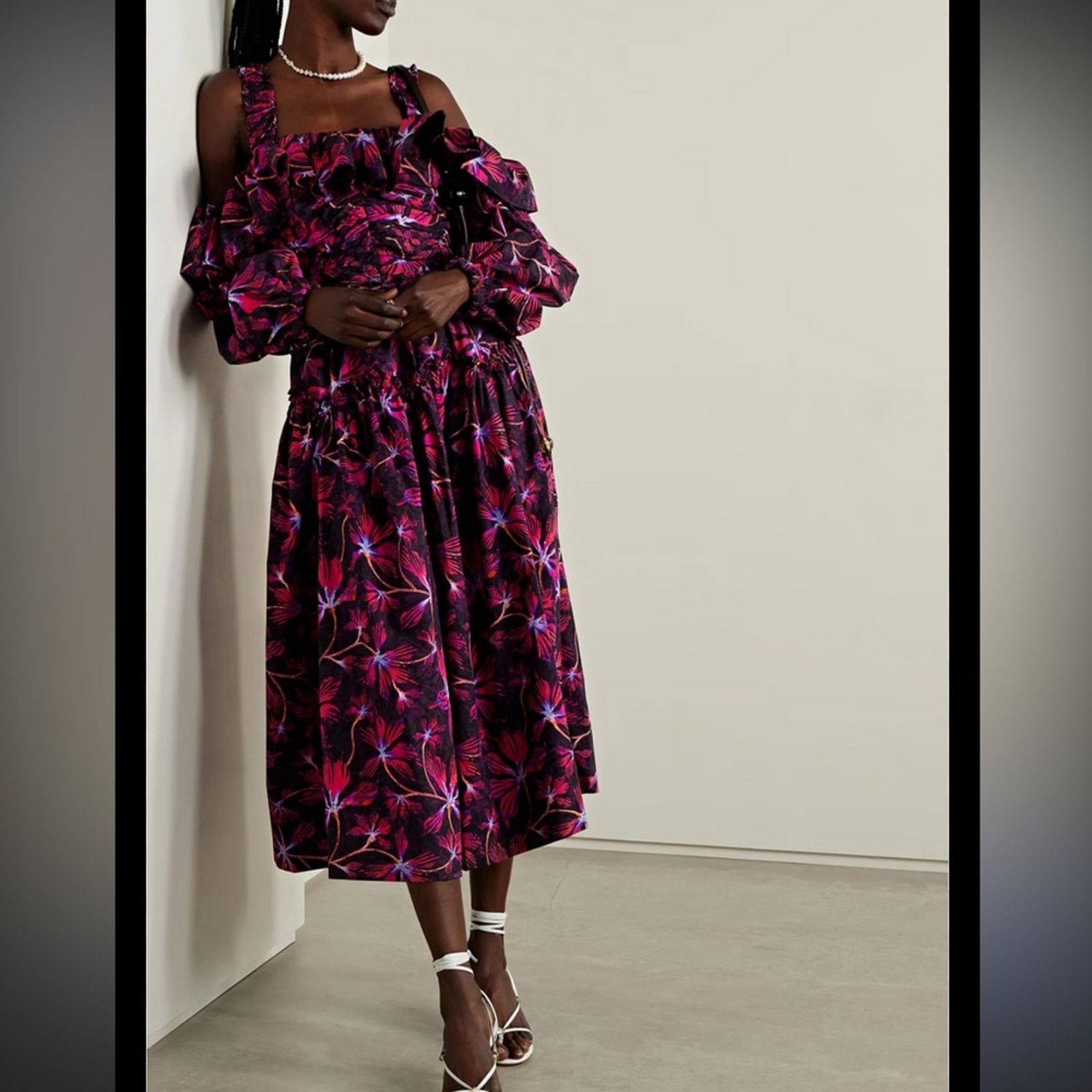 Ulla Johnson NWT Ulla Johnson $550 Red & Purple with Bishop Sleeves 2 Size XS / US 0-2 / IT 36-38 - 6 Thumbnail
