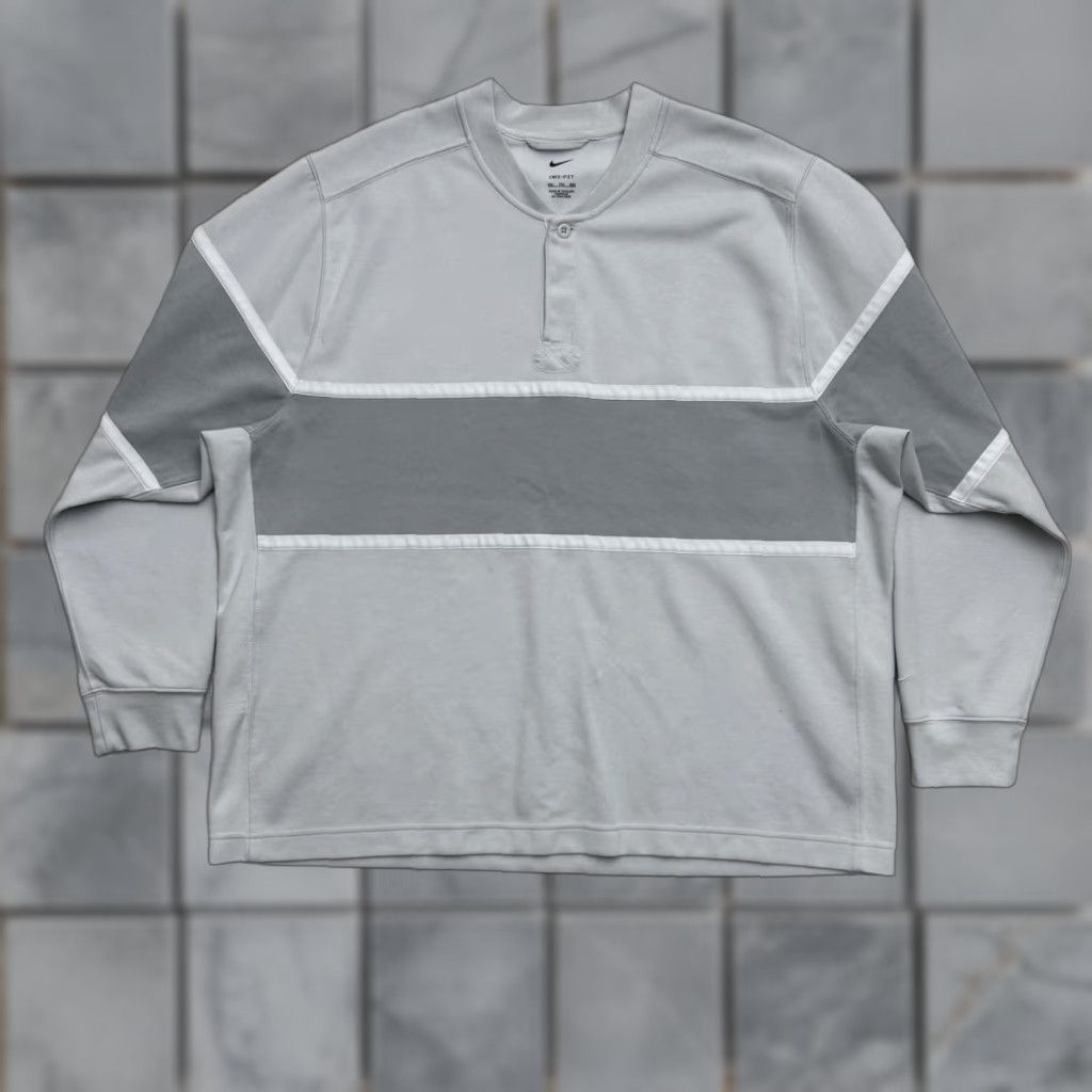 Nike Nike Dri-FIT Henley Shirt Mens 2XL Gray Colorblock Rugby Athletic Preppy Heavy Shirt Size US XXL / EU 58 / 5 - 1 Thumbnail