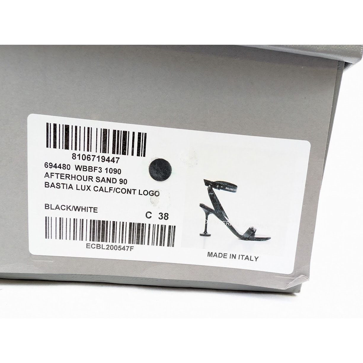 Balenciaga o1rshd1 Afterhour Logo 90 Sandals in Black/White Size US 8 / IT 38 - 25 Thumbnail