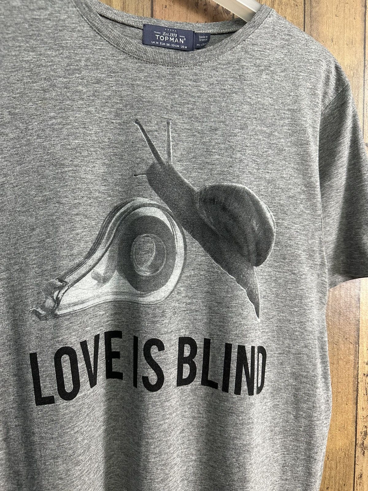 Topman Topman Love Is Blind Tshirt Made in Greece A360 Size US M / EU 48-50 / 2 - 2 Thumbnail