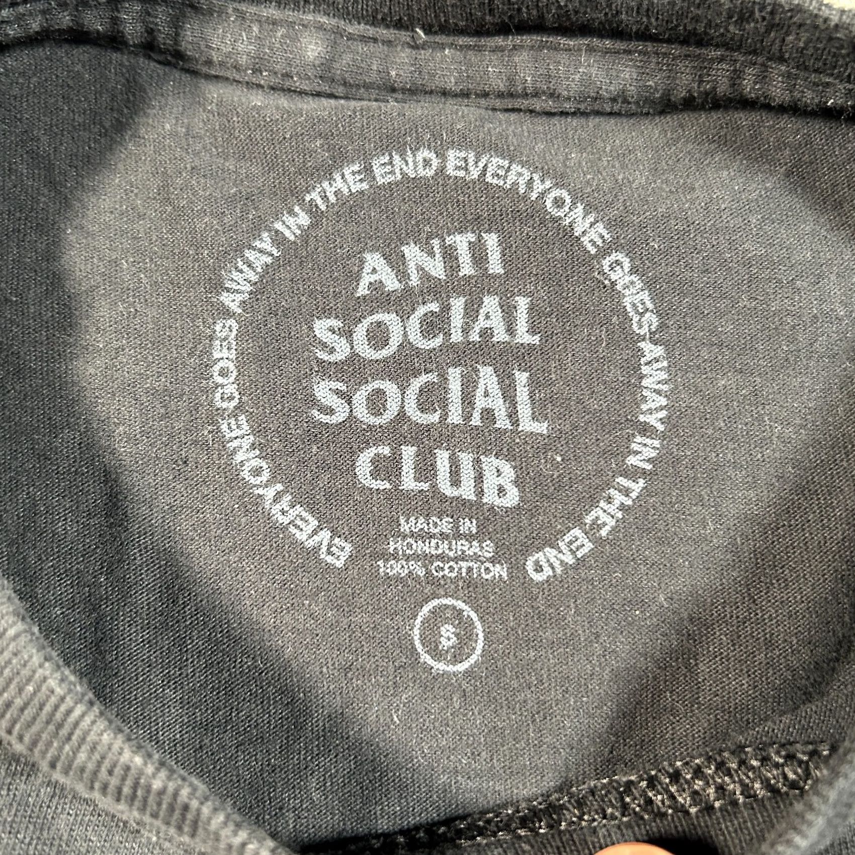 Anti Social Social Club Anti Social Social Club T-Shirt Mens Small Black Spellout Graphic Streetwear Size US S / EU 44-46 / 1 - 3 Thumbnail