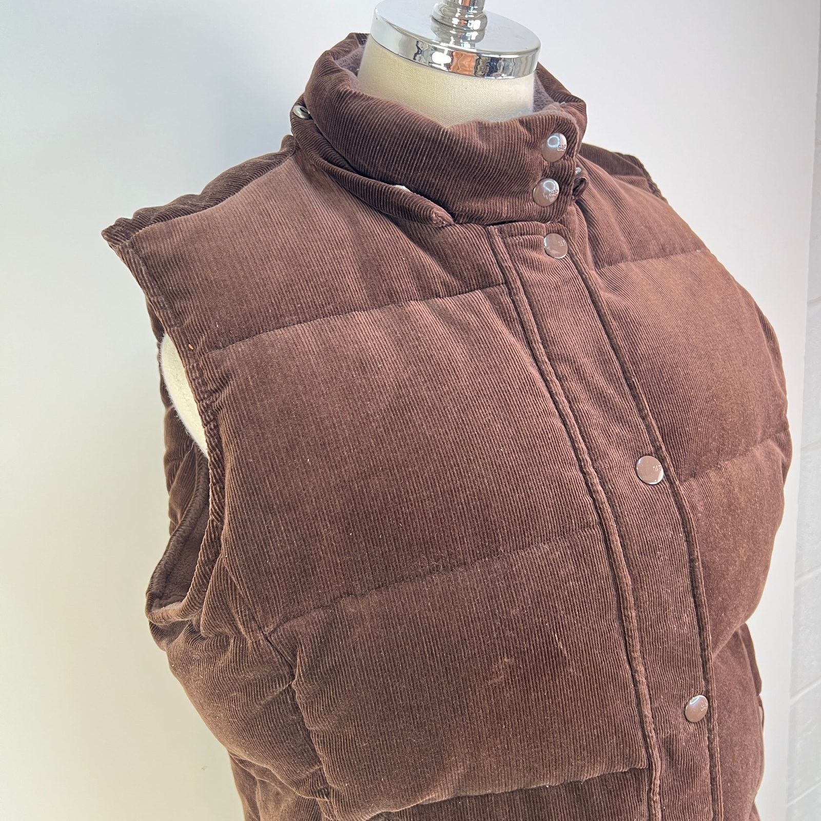 Gap Vintage Y2K GAP Corduroy Down Puffer Vest Brown Size XL / US 12-14 / IT 48-50 - 2 Thumbnail