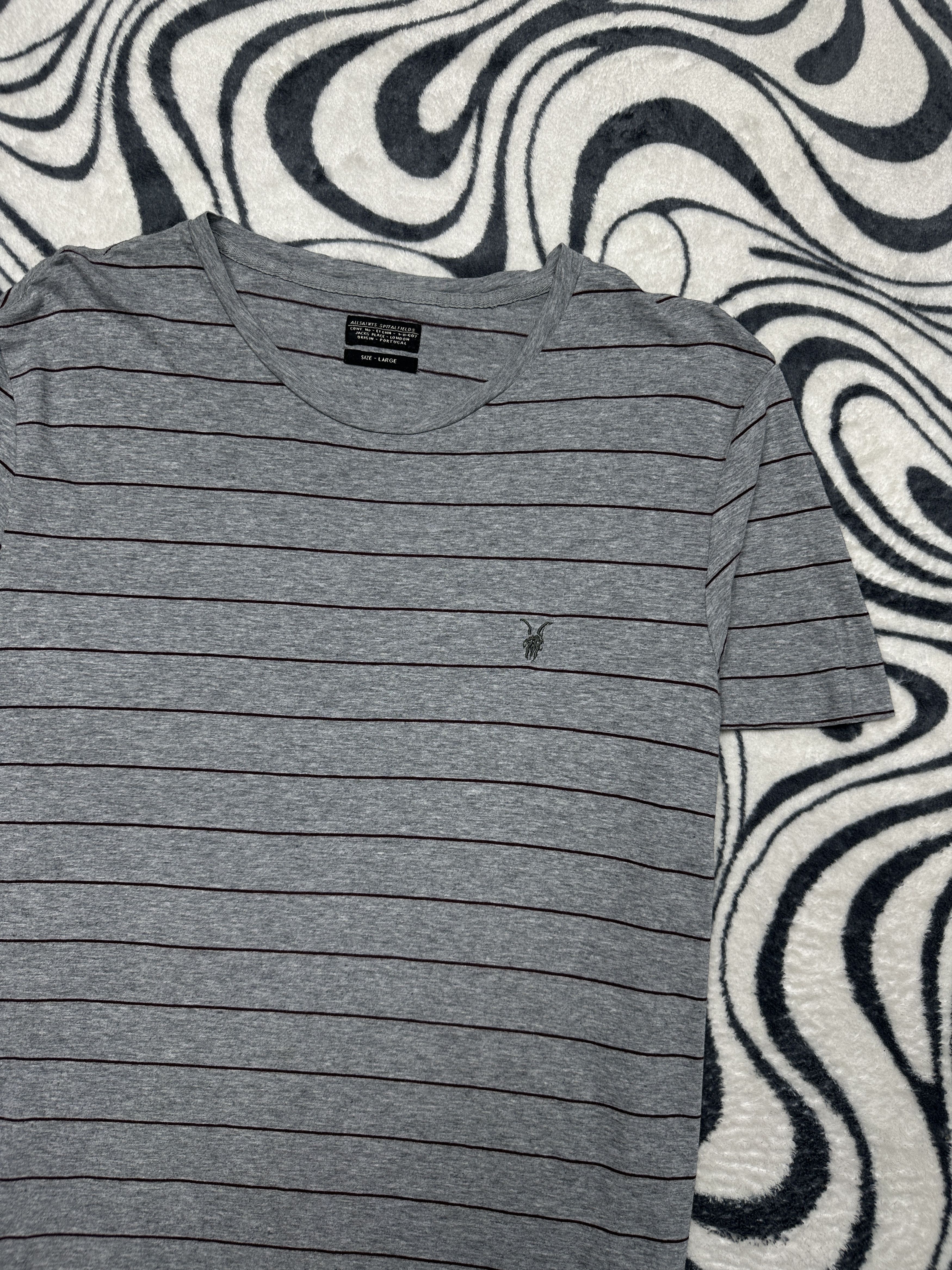 Allsaints AllSaints Mens Tonic SS Crew Neck Striped T-Shirt Tee Size US L / EU 52-54 / 3 - 2 Thumbnail