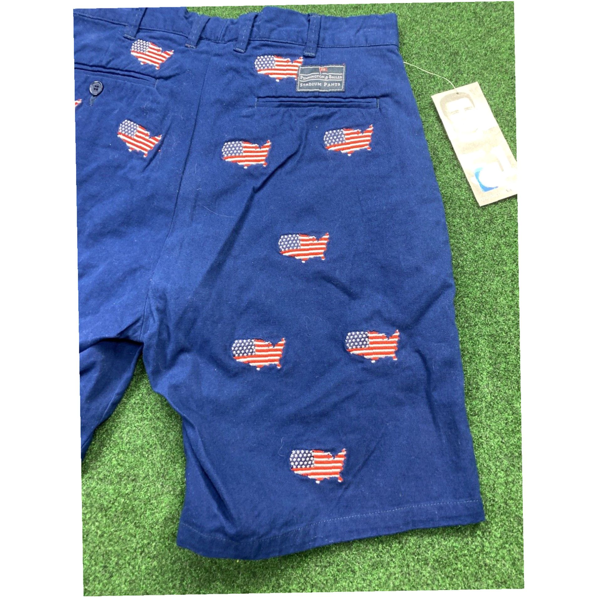 Vintage Pennington And Bailes USA American Flag Stadium Logo Short 28 “Men's Size US 28 / EU 44 - 3 Thumbnail
