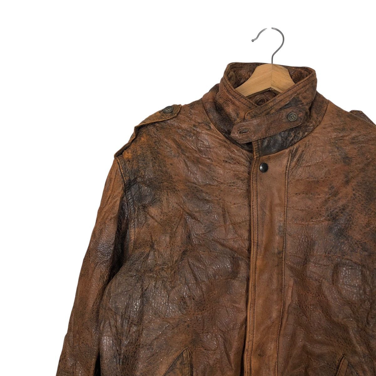Japanese Brand 📌Vintage Fly Bomber Leather Jacket Freetime Issey Miyake Size US M / EU 48-50 / 2 - 8 Thumbnail