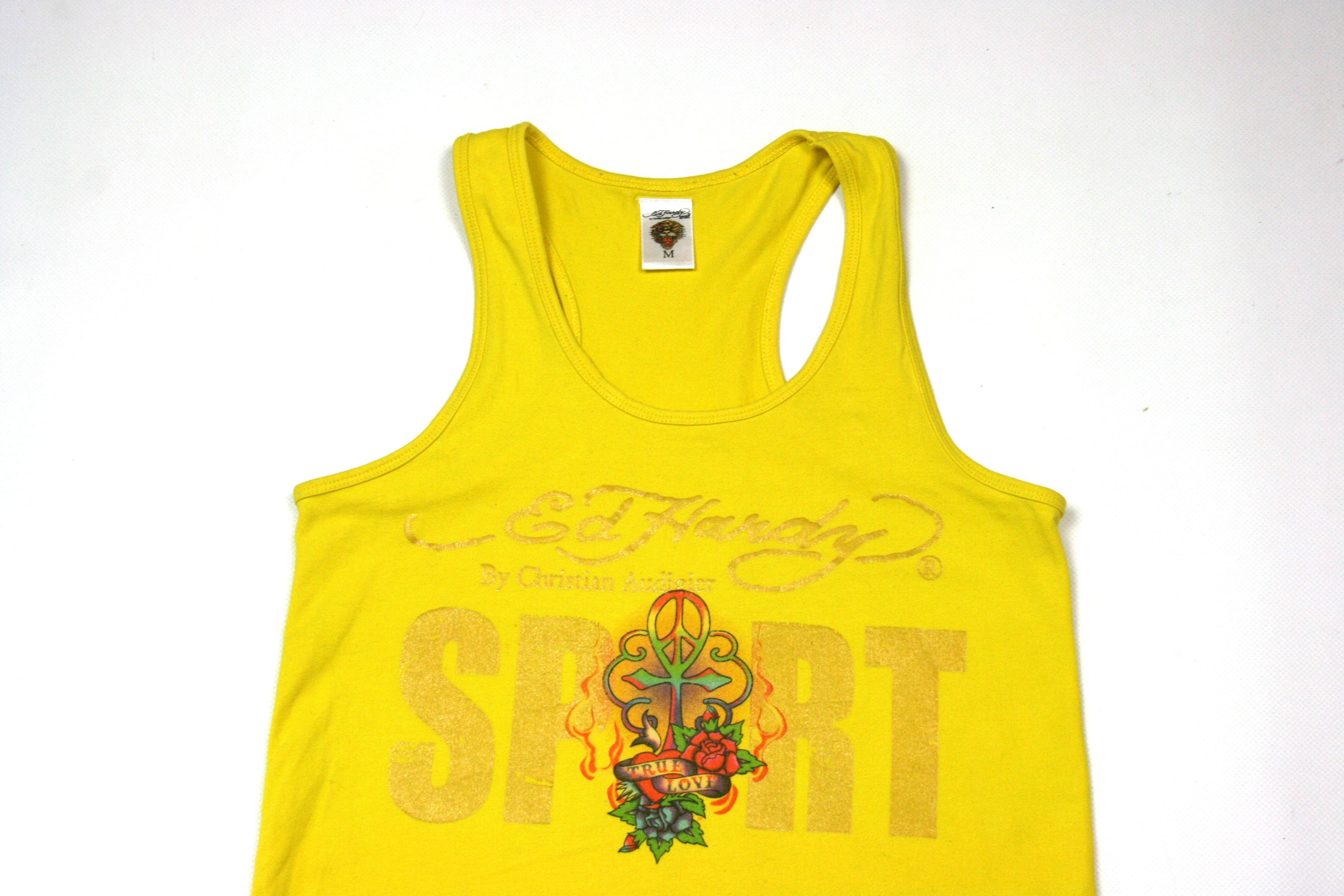 Ed Hardy 00S Tattoo Big Logo Y2K Tank Top Vintage Size M / US 6-8 / IT 42-44 - 3 Thumbnail
