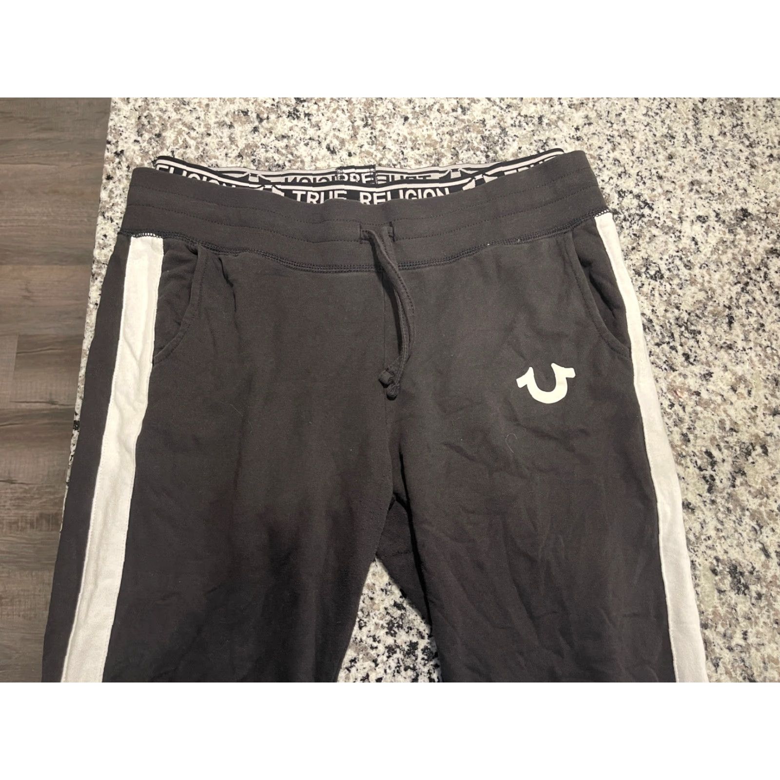 True Religion True Religion Women's Large Black Graphic Logo Waistband Sweatpants Jogger Pants Casual Comfort Warm Size 36" / US 14 / IT 50 - 2 Thumbnail