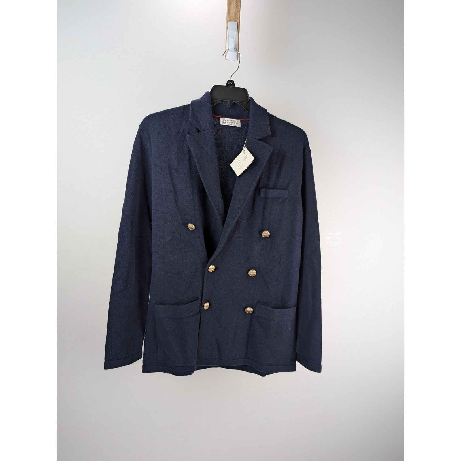 Brunello Cucinelli o1rshd1 CC20 Double-Breasted Blazer in Blue Size US M / EU 48-50 / 2 - 1 Thumbnail