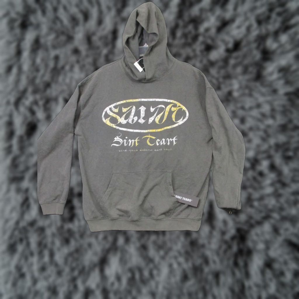 Logo 7 SAINT TEARS Hoodie Mens S Gray Graphic Print Pullover Fleece Sweatshirt Logo All Seasons Pocket Hooded Size US S / EU 44-46 / 1 - 1 Thumbnail