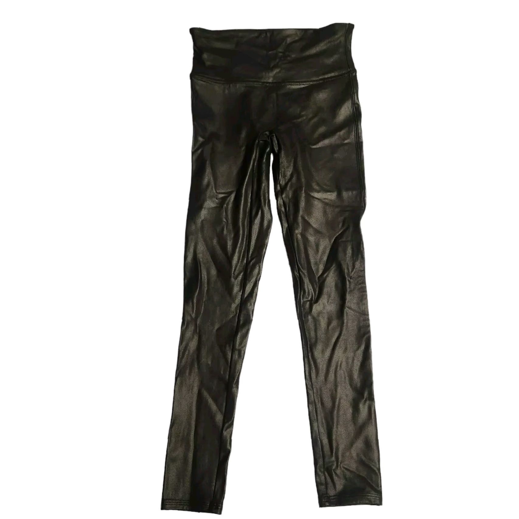 Spanx Spanx by Sara Blakely Leggings Womens Med Petite Faux Leather Black Stretch Size 27" / US 4 / IT 40 - 3 Thumbnail