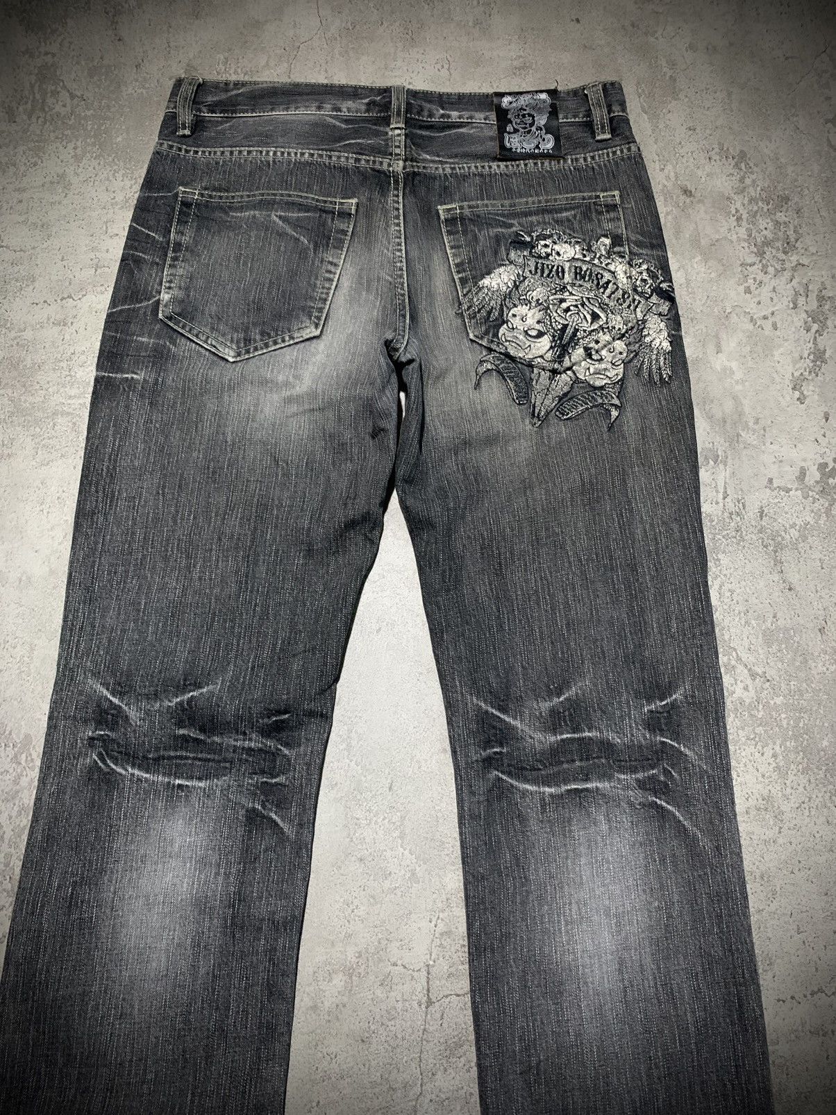 Japanese Brand Jizo bosatsu the master of hell embroidery y2k jeans Size US 31 - 2 Thumbnail