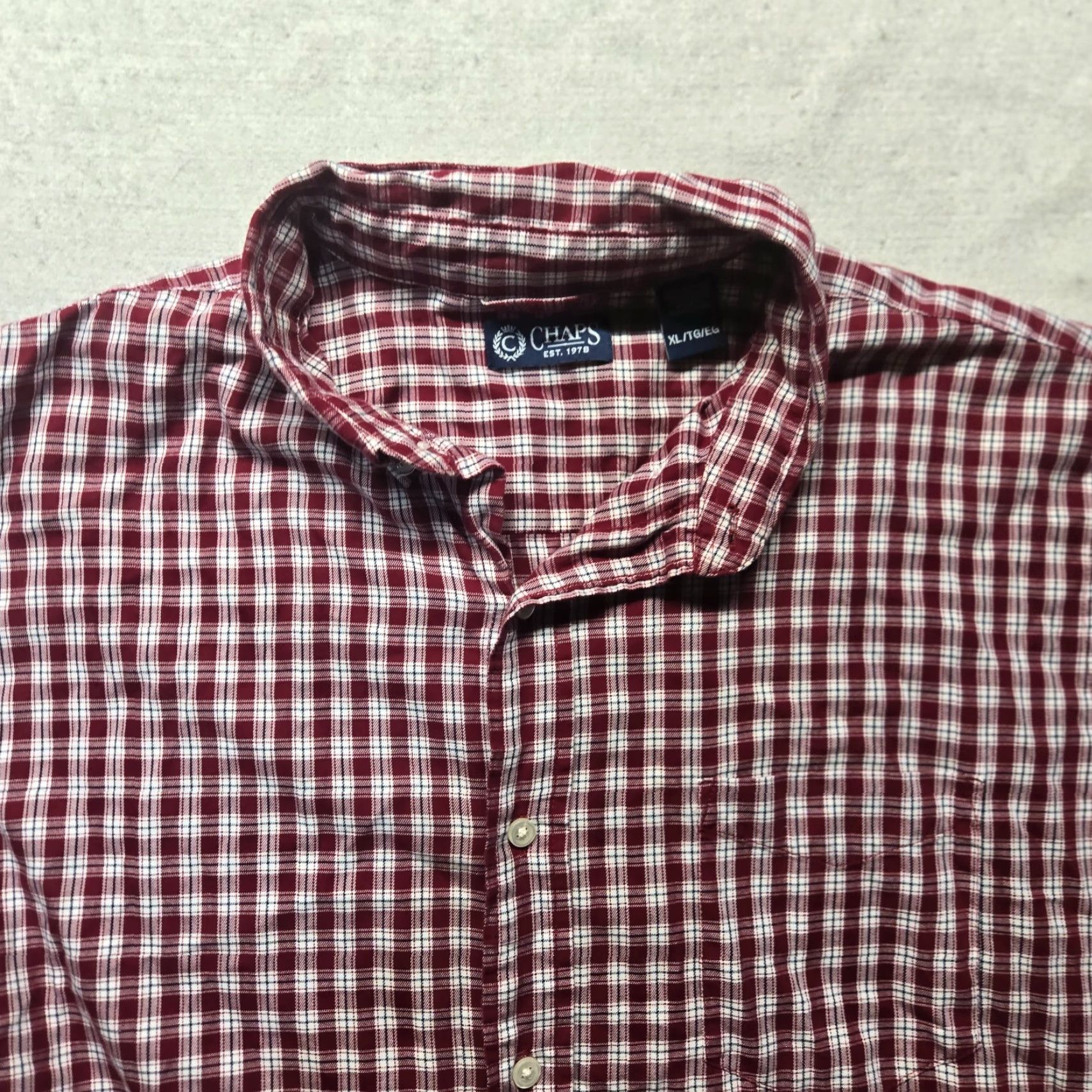 Chaps VINTAGE CHAPS Shirt Checkered Button-Up Long Sleeve Adult XL Red Plaid Men’s Shirt Size US XL / EU 56 / 4 - 2 Thumbnail