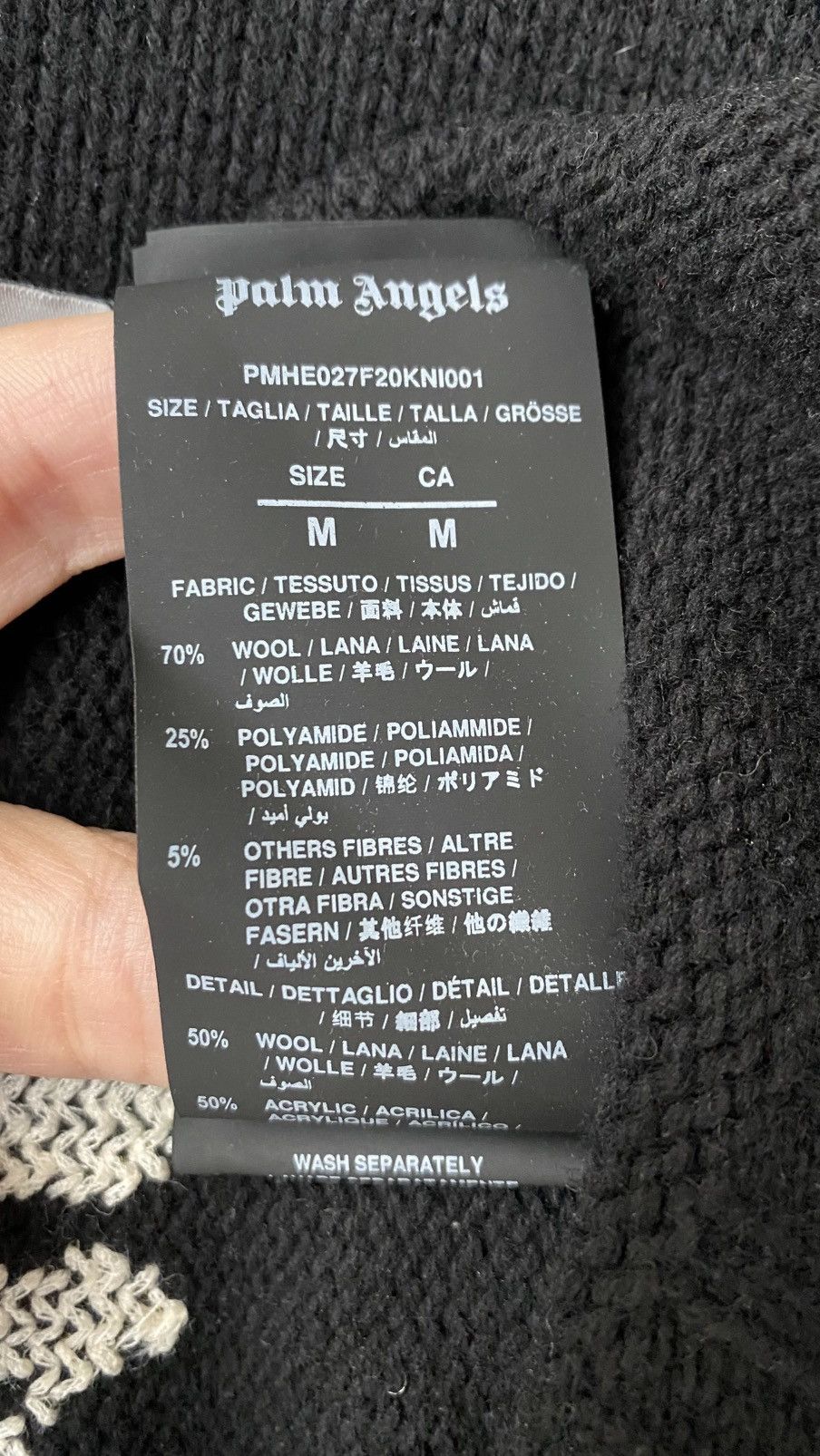 Palm Angels Palm Angels Wool Sweater Black Size M Size US M / EU 48-50 / 2 - 4 Thumbnail