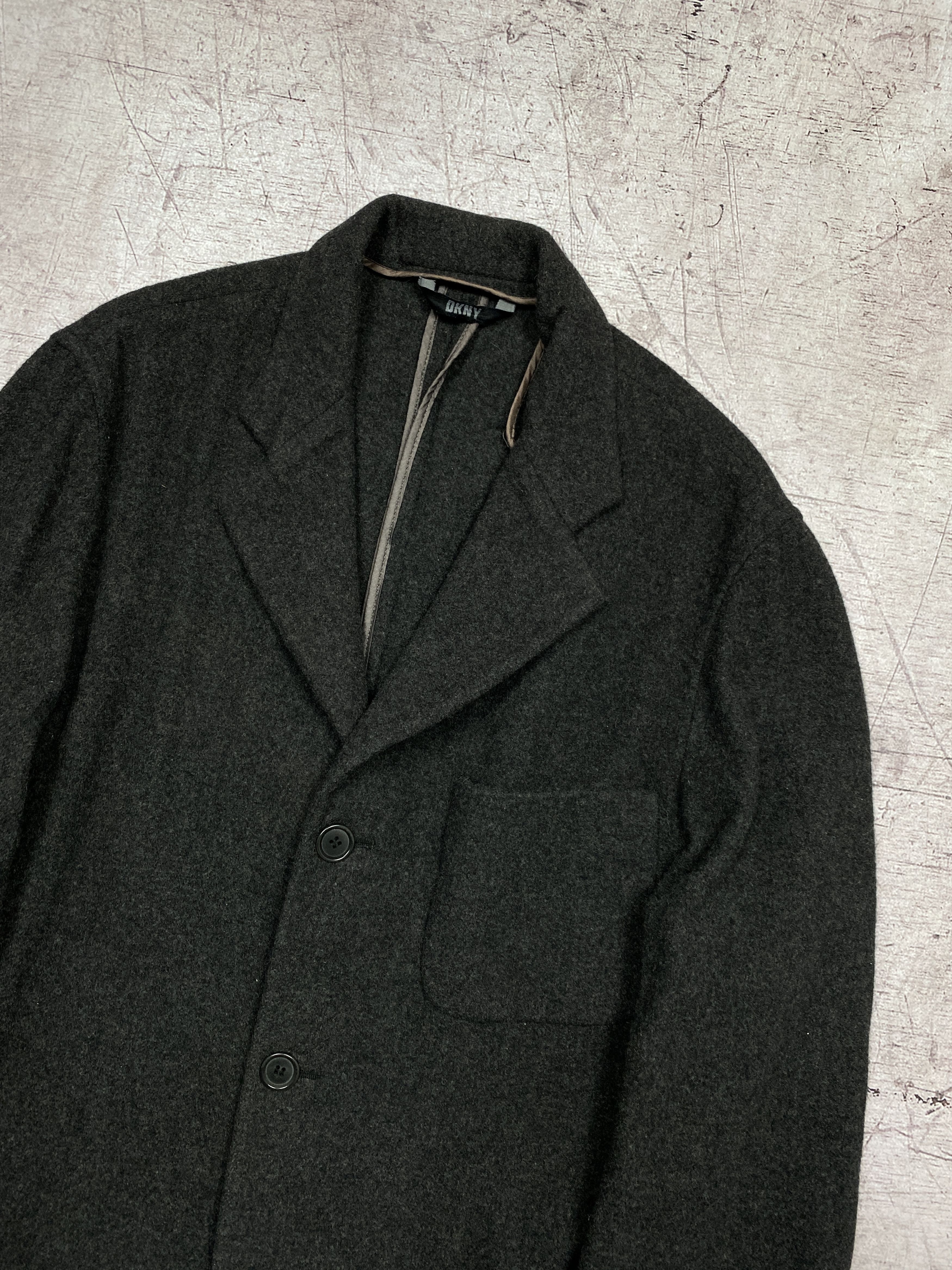 DKNY × Vintage DKNY Mens Cashmere Wool Coat Jacket Size US M / EU 48-50 / 2 - 2 Thumbnail
