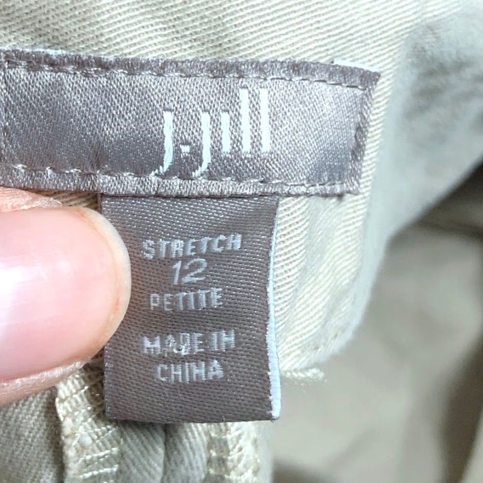 J. Jill J Jill Womens Pants Tan Petite High Rise Pull On Side Zip Ankle Stretch 12P Size 34" / US 12 / IT 48 - 4 Thumbnail