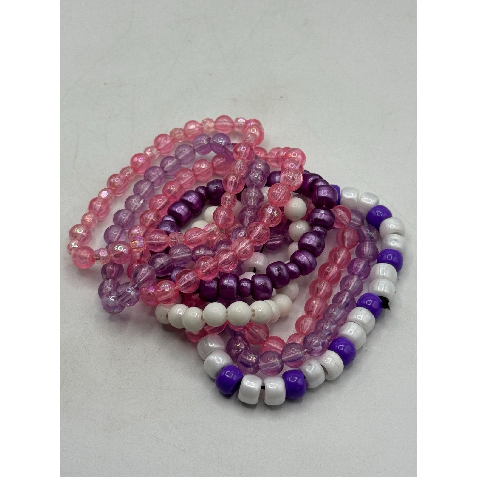 Vintage Vintage acrylic beaded stretch bracelet set of eight bracele Size ONE SIZE - 2 Thumbnail