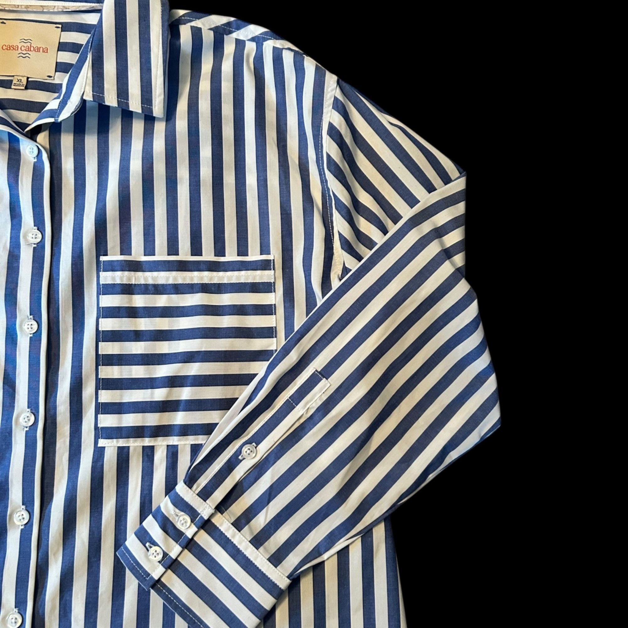 Other Casa Cabana Bethany Stripe Beachy Classic Button Up Shirt XL Size XL / US 12-14 / IT 48-50 - 5 Thumbnail