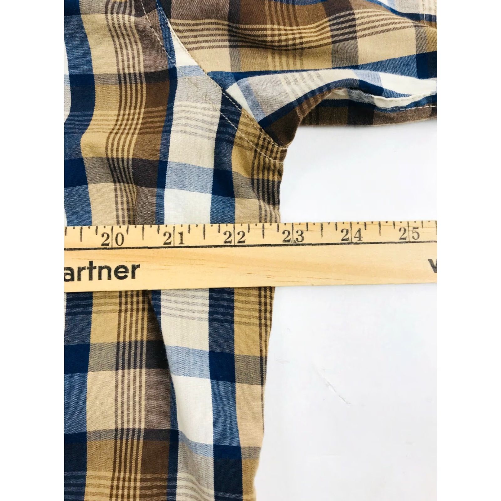 Vintage High Noon Shirt Mens Size L Western Button Down Short Sleeve Plaid Pearl Snap Shirt Size US L / EU 52-54 / 3 - 3 Thumbnail