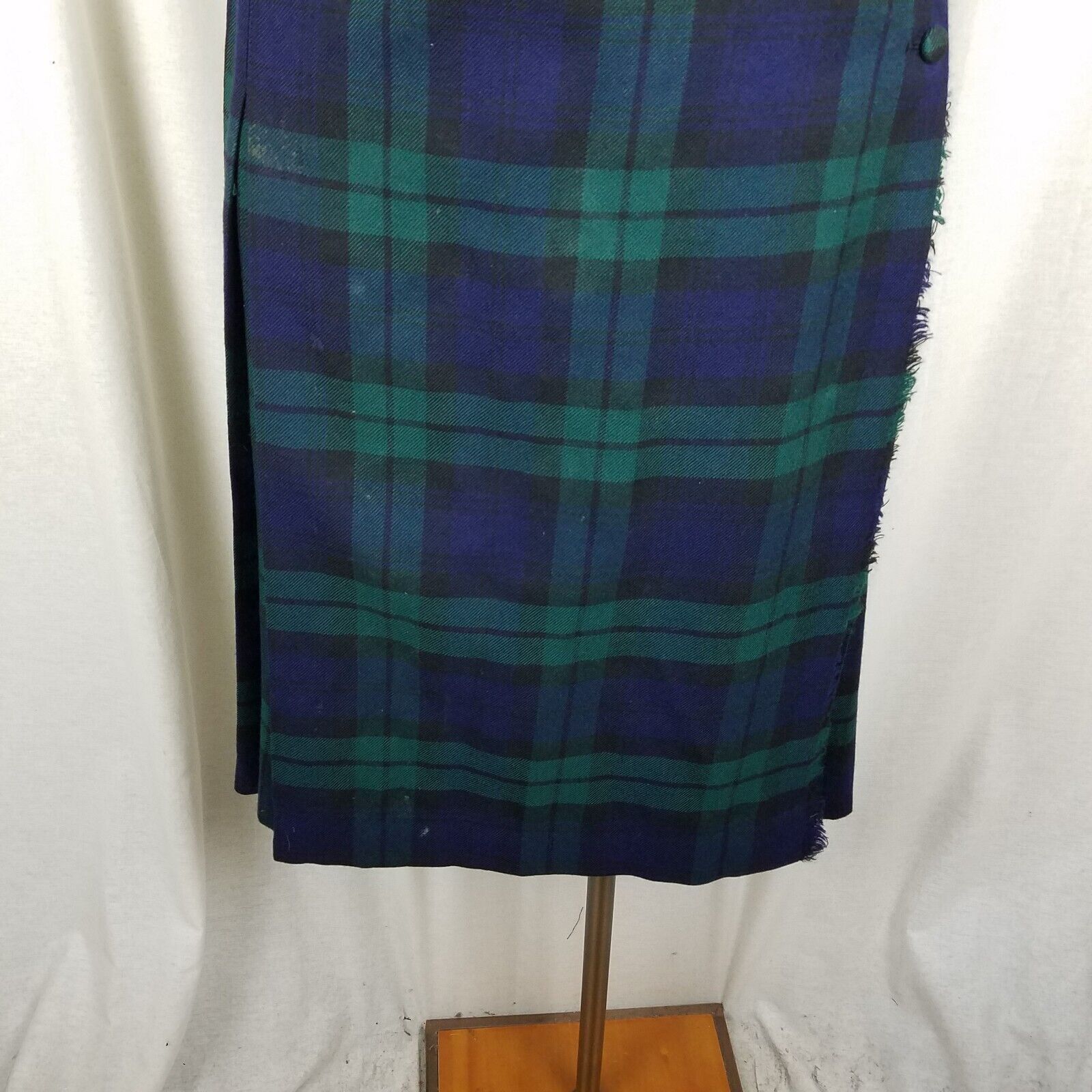 Vintage Vtg Aljean Pleated Wool Tartan Plaid Kilt Wrap Skirt 28in Size 28" / US 6 / IT 42 - 4 Thumbnail