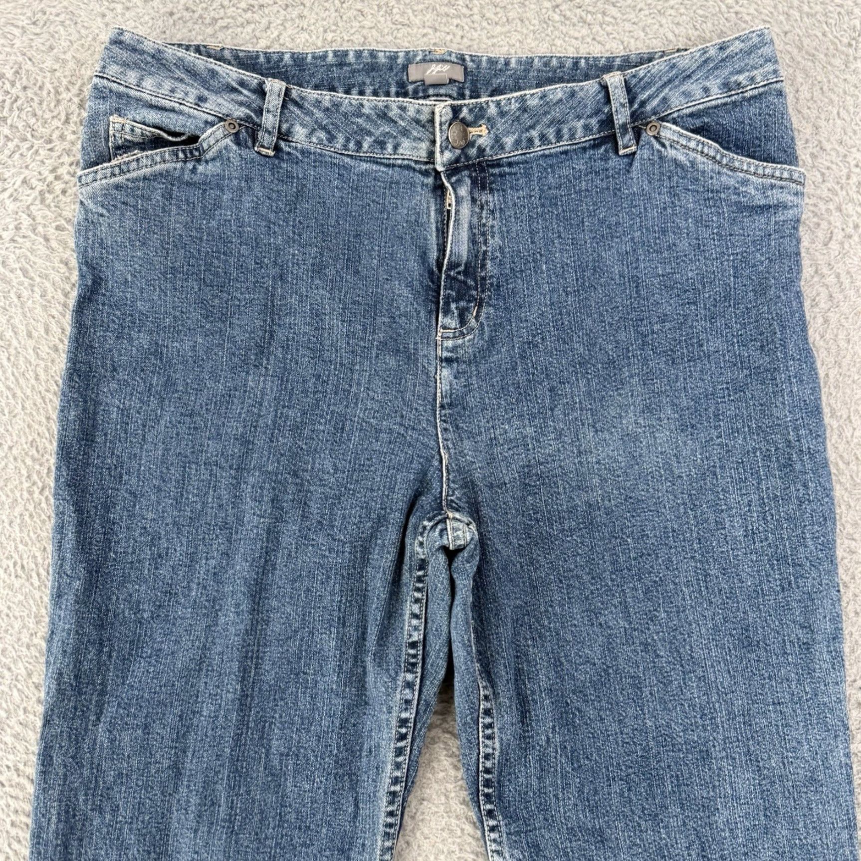 Denime VINTAGE? No. J Jill Jeans Womens 14 Blue Denim Straight Leg Mid Rise Stretch Bootcut Jeans Size 36" / US 14 / IT 50 - 3 Thumbnail