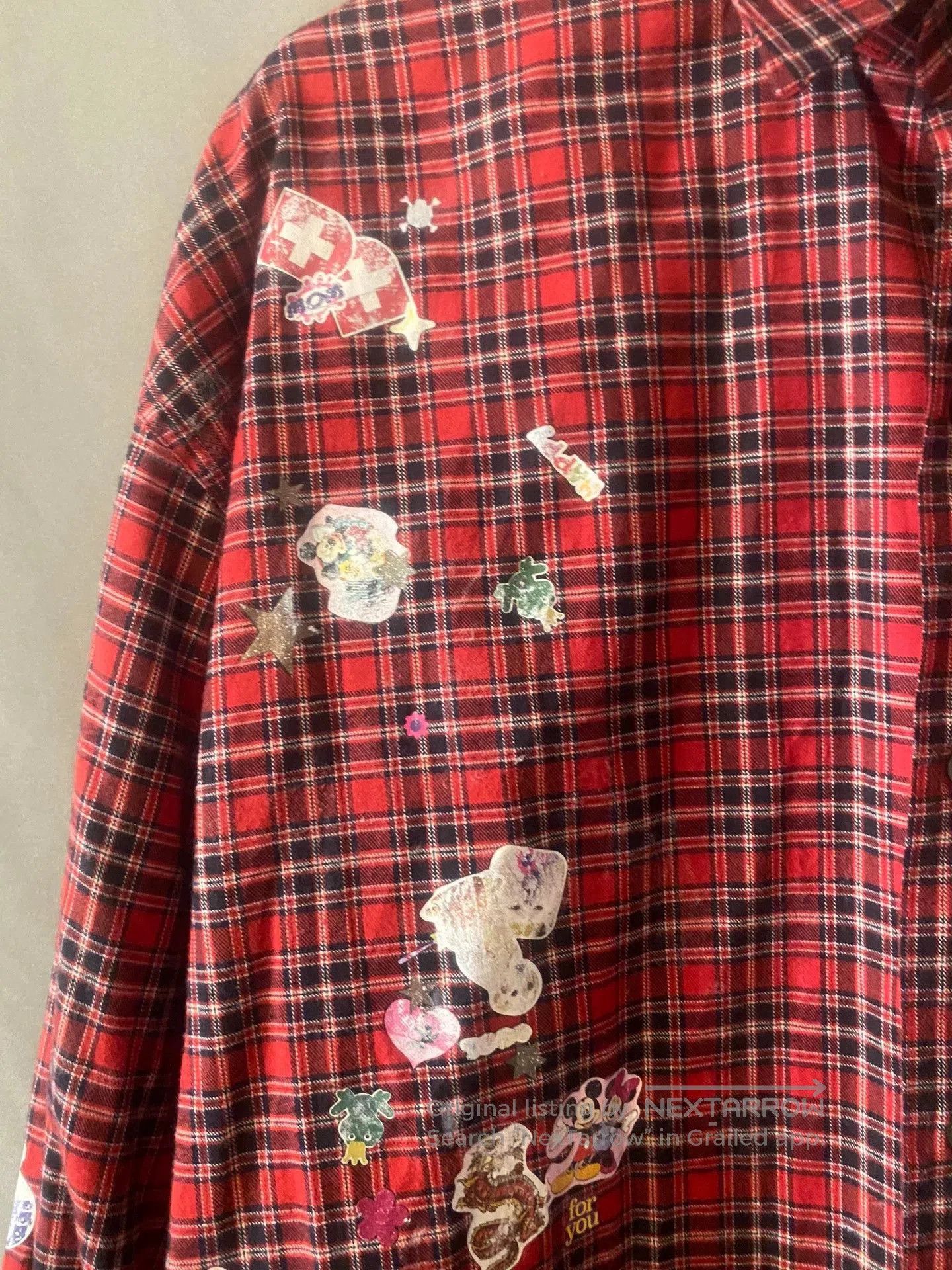 Vetements vetements red plaid shirt with stickers. Size US S / EU 44-46 / 1 - 5 Thumbnail