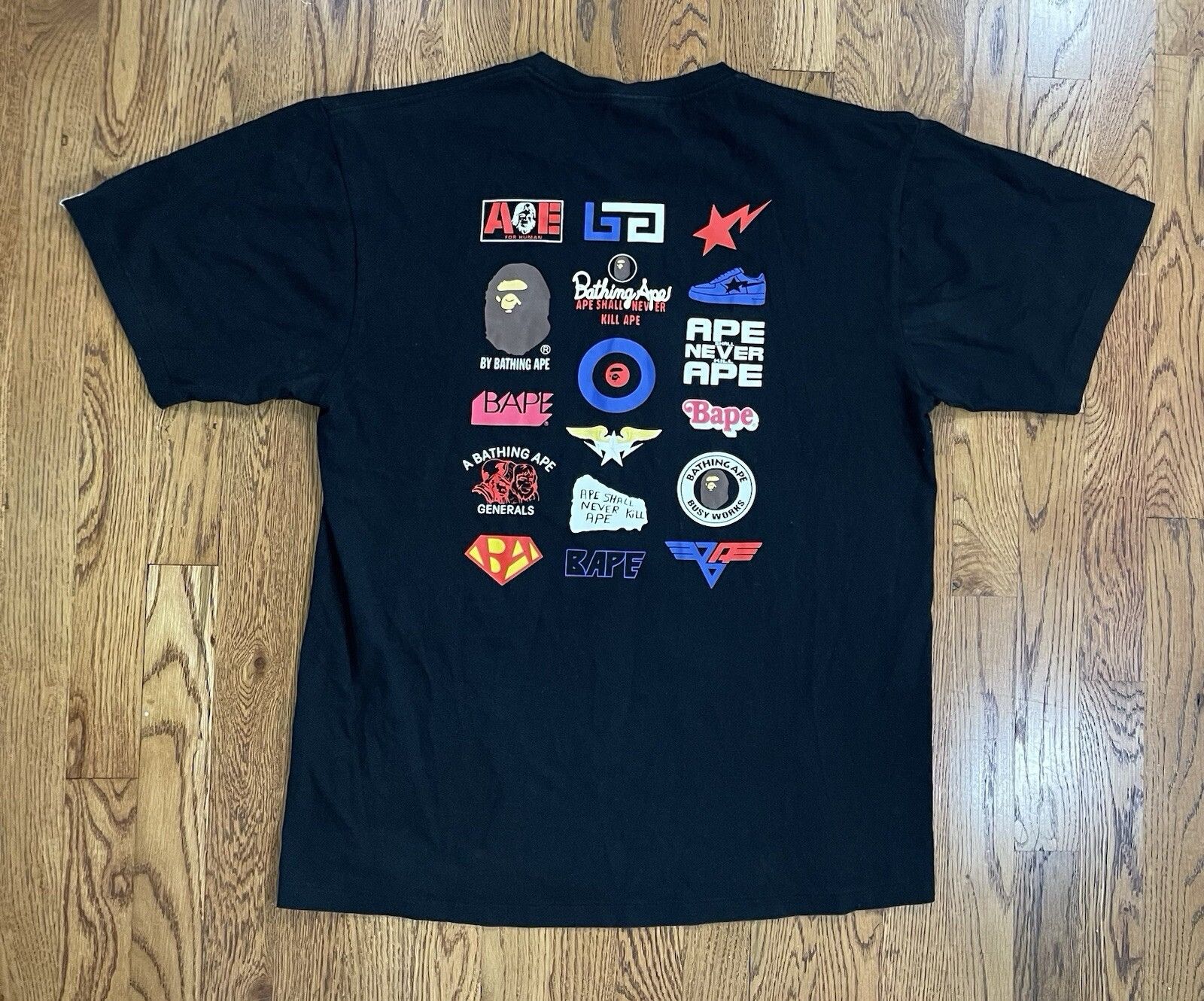 Bape A Bathing Ape Multi Logo T Shirt Ape Shall Never Ape XL Size US XL / EU 56 / 4 - 1 Thumbnail
