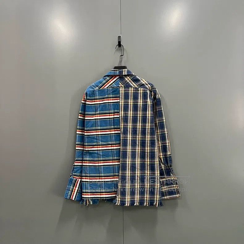 Greg Lauren Greg Lauren Patchwork contrast plaid shirt Size US M / EU 48-50 / 2 - 2 Thumbnail