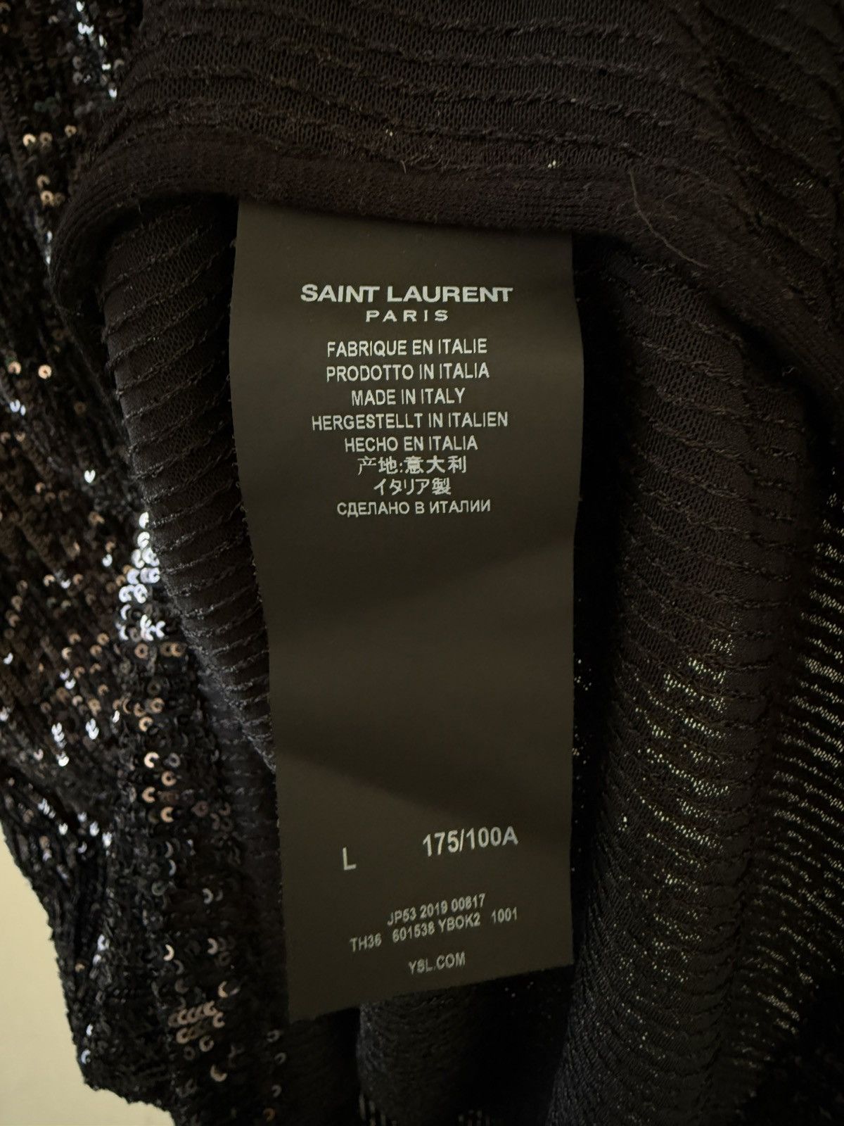 Saint Laurent Paris Saint Laurent Oversized Sequin Polo Size US L / EU 52-54 / 3 - 11 Thumbnail