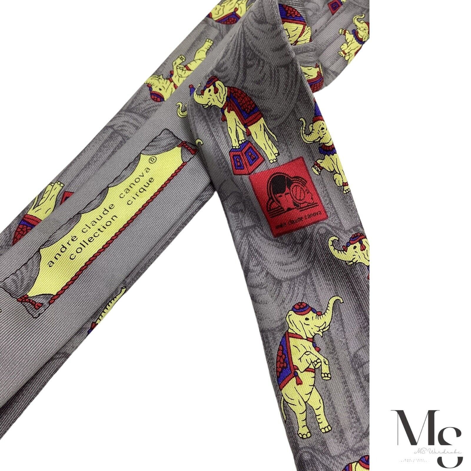 Other ANDRÉ CLAUDE CANOVA Circus Collection Print Silk Tie Made In Size ONE SIZE - 7 Thumbnail