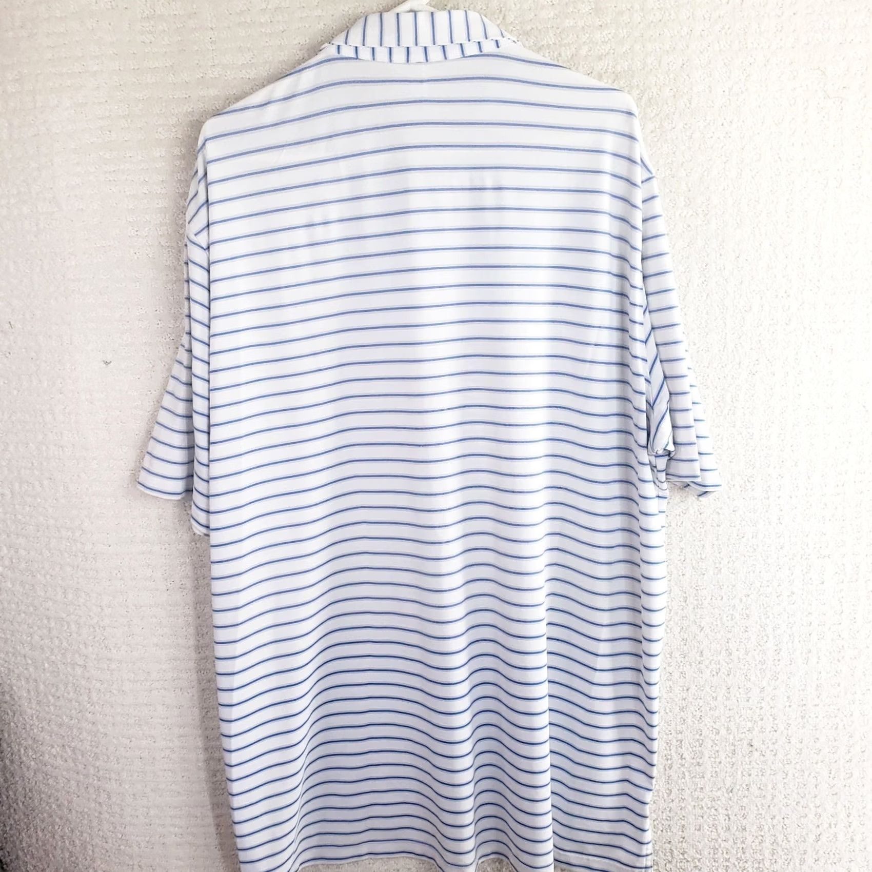 Peter Millar Peter Millar Polo Shirt Mens 2XL Summer Comfort Polo White Blue Gray Striped Logo Free Short Sleeve Collared Pullover Breathable Stretch Regular Fit Size US XXL / EU 58 / 5 - 6 Thumbnail