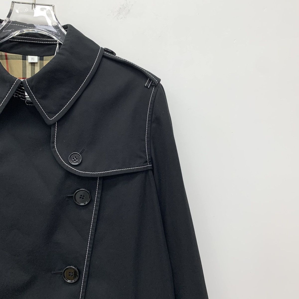 Burberry Burberry Black Cotton Long Sleeve Trench Coat Jacket Size M / US 6-8 / IT 42-44 - 3 Thumbnail