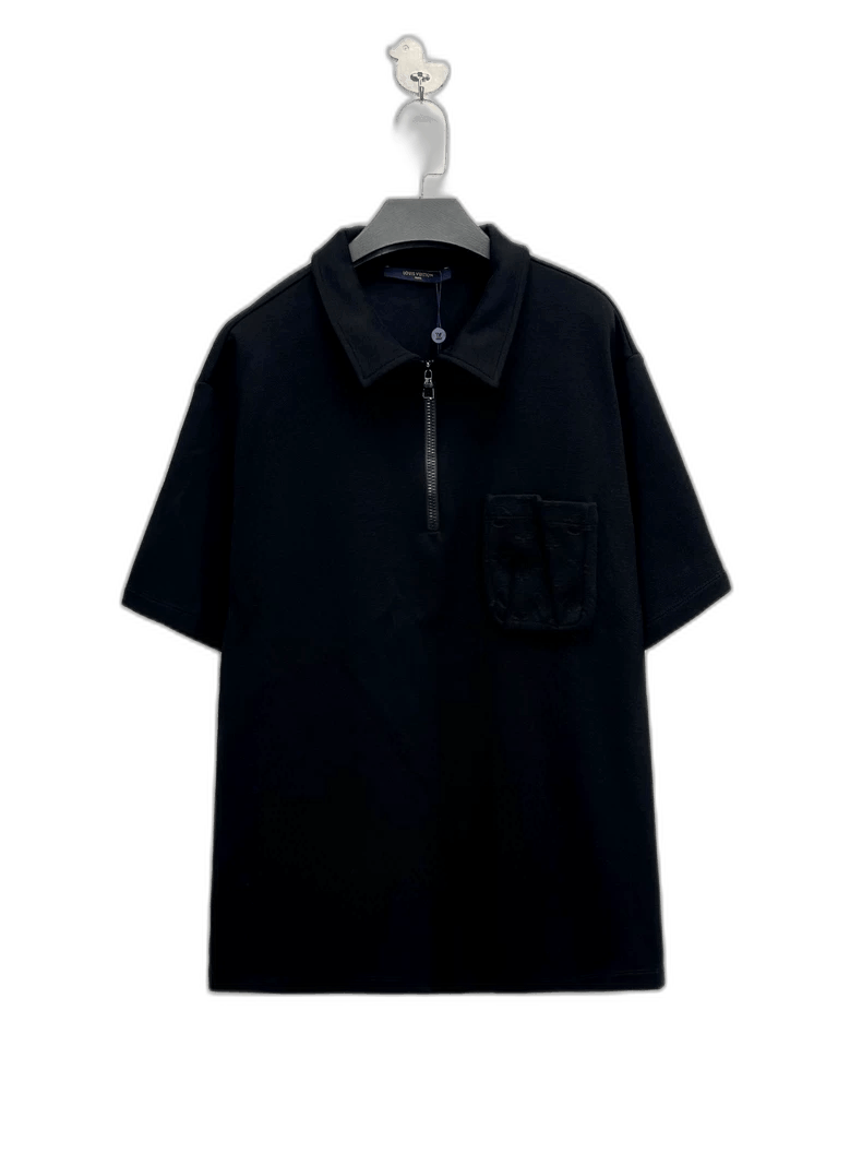 Louis Vuitton Louis Vuitton Black Short Sleeve Half Zip Shirt-2506 Size US XL / EU 56 / 4 - 1 Thumbnail
