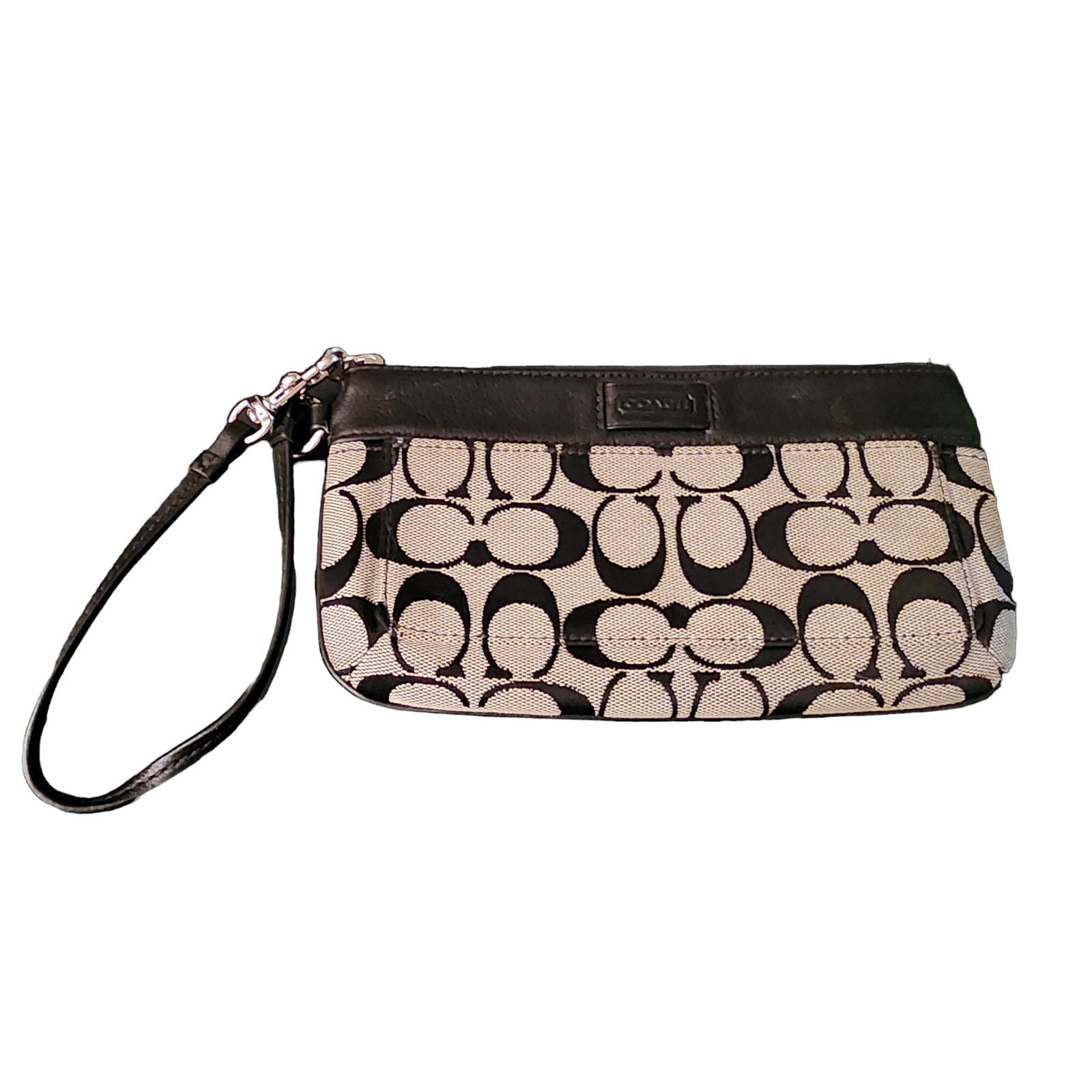 Coach Coach Signature gray black wristlet clutch bag Size ONE SIZE - 1 Thumbnail